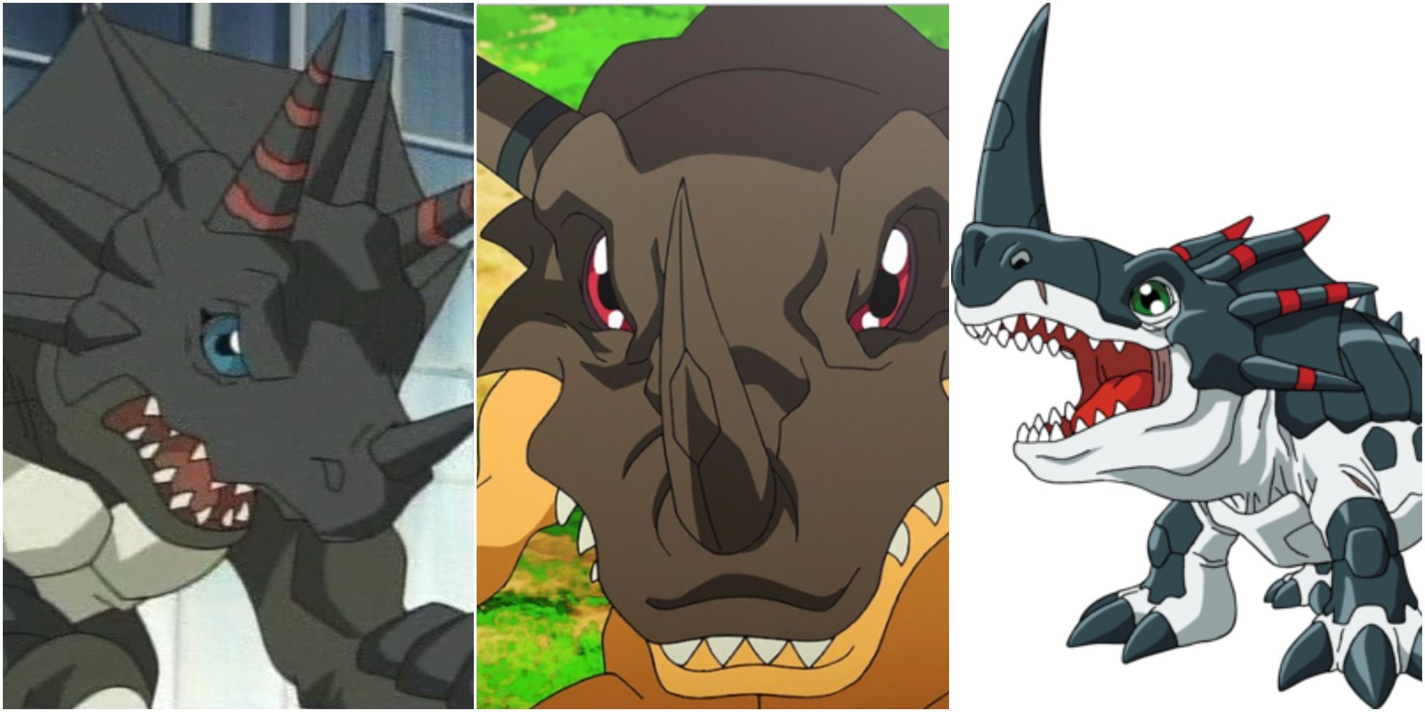 Digimon Dinosaurs Triceramon Greymon Monochromon anime