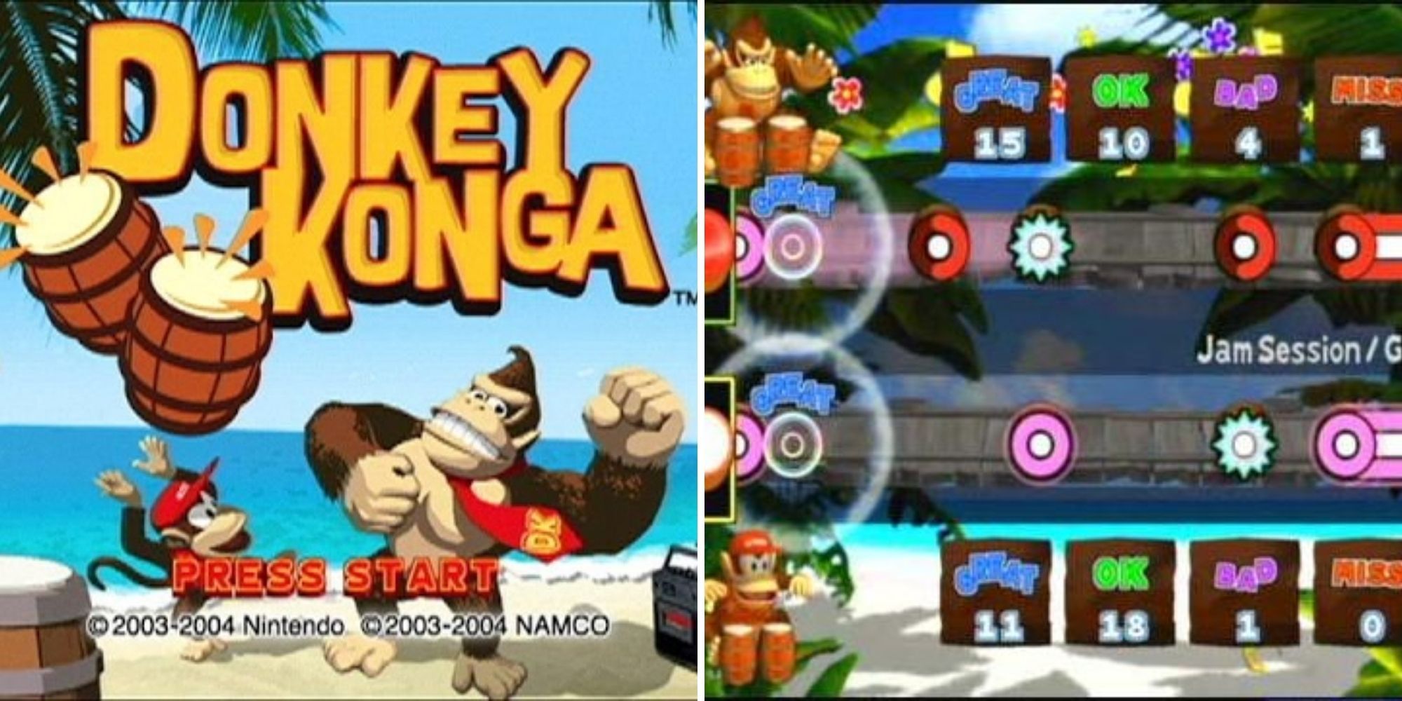 Donkey Konga Cover Image and 2 Player Gameplay