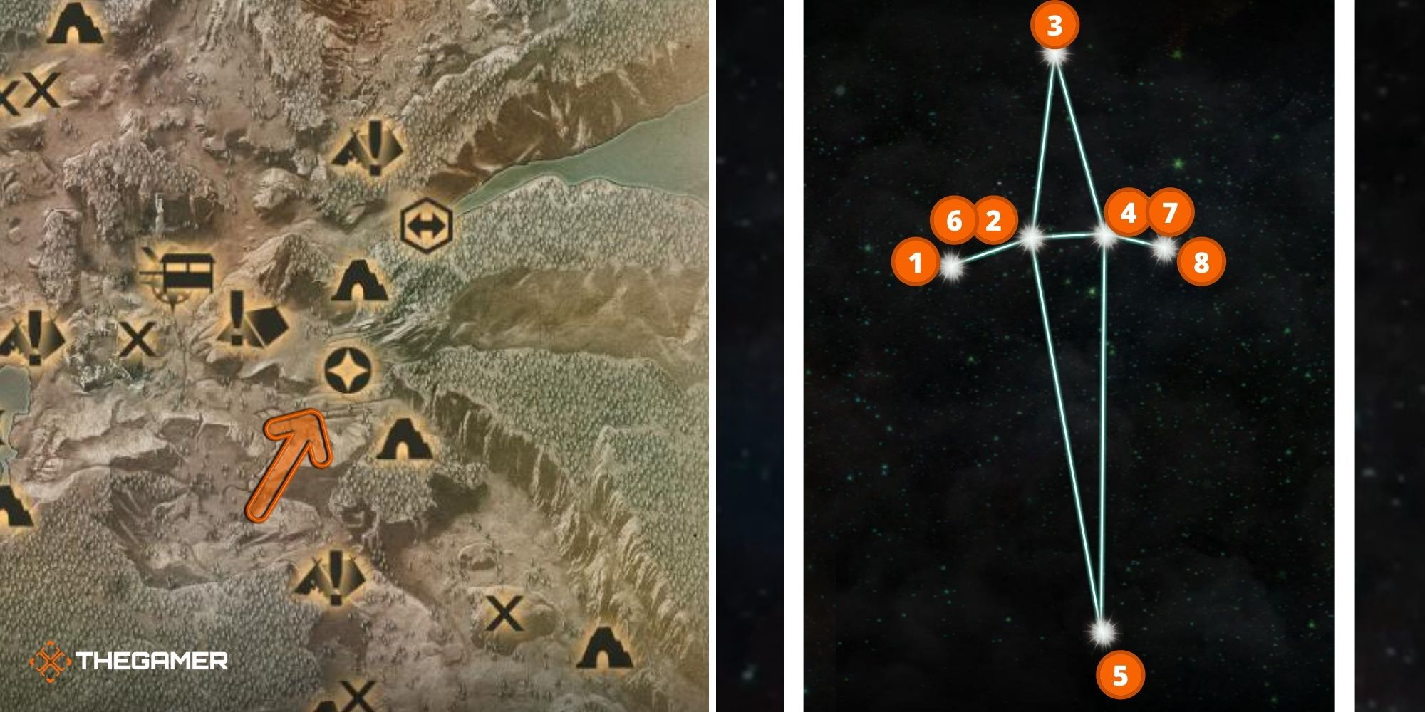 Dragon Age Inquisition - Judex - The Outskirts (location on left, solution on right)