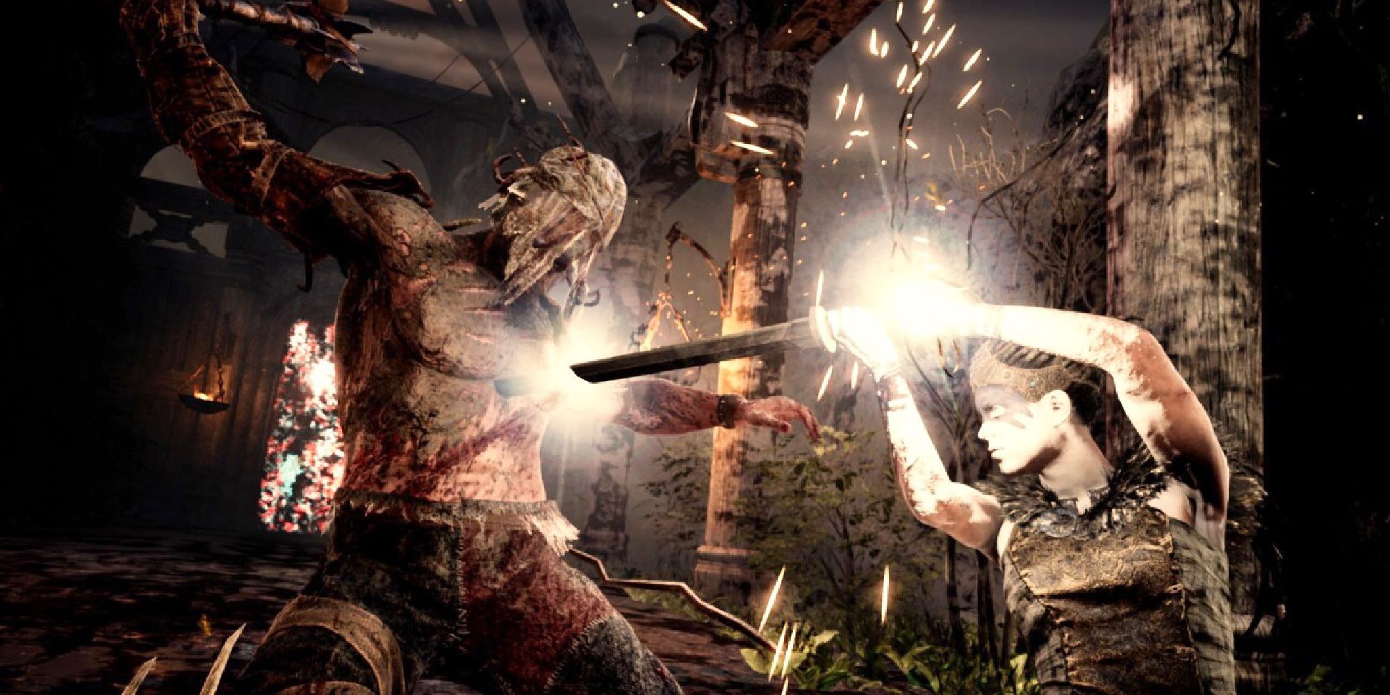 Senua Of Hellblade: Senua’s Sacrifice Parries An Incoming Attack