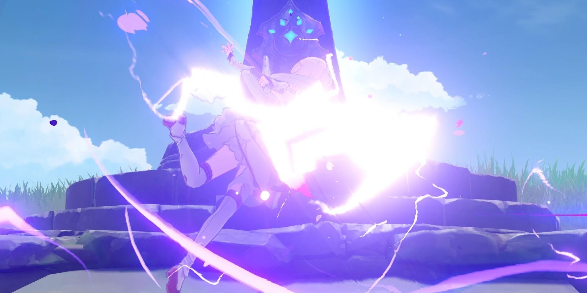 electro traveler in Inazuma causing some damage in genshin impact