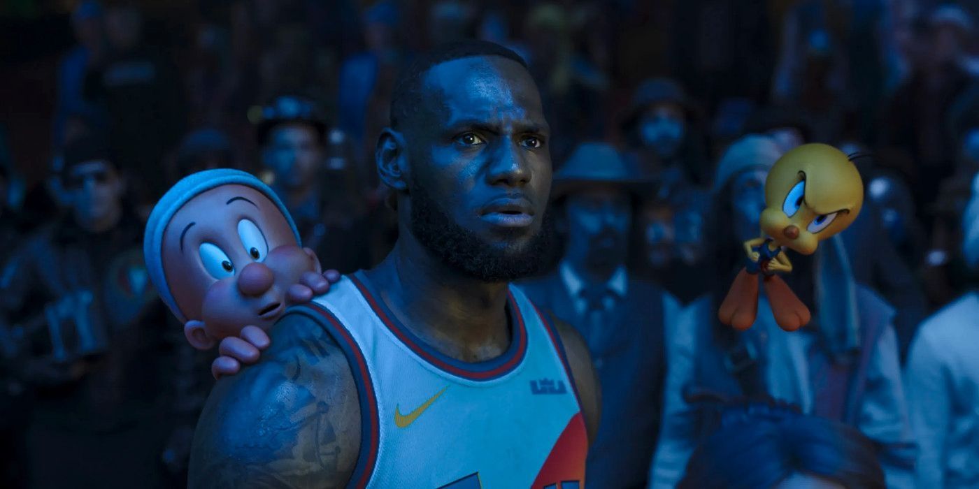 Elmer Fudd hiding behind LeBron James