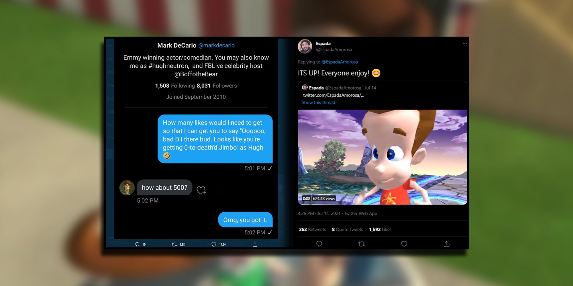 EspadaAmorosa Getting The Voice Actor For Hugh Neutron To Record A Line Using Complex Fighting Game Terminology As A Meme