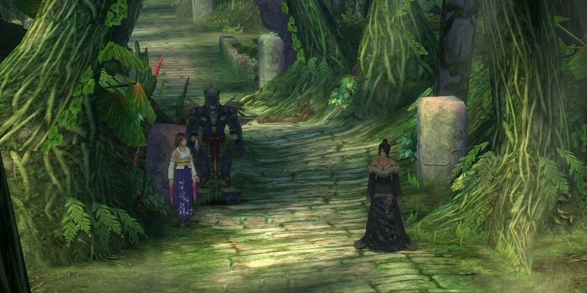 Final Fantasy 10 Lulu and friends in Kalika Woods