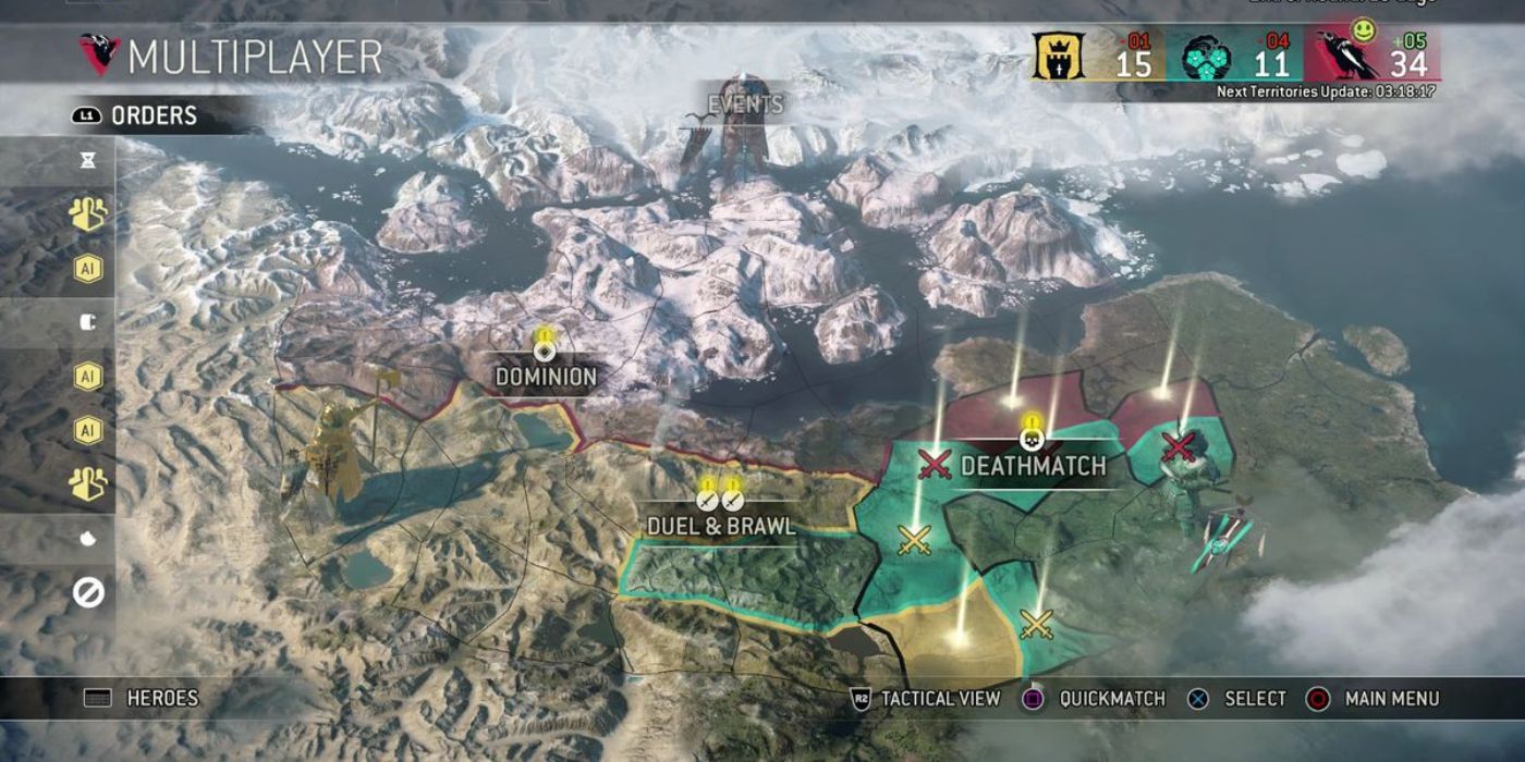 A map of Heathmoor, For Honor's setting, during a faction war