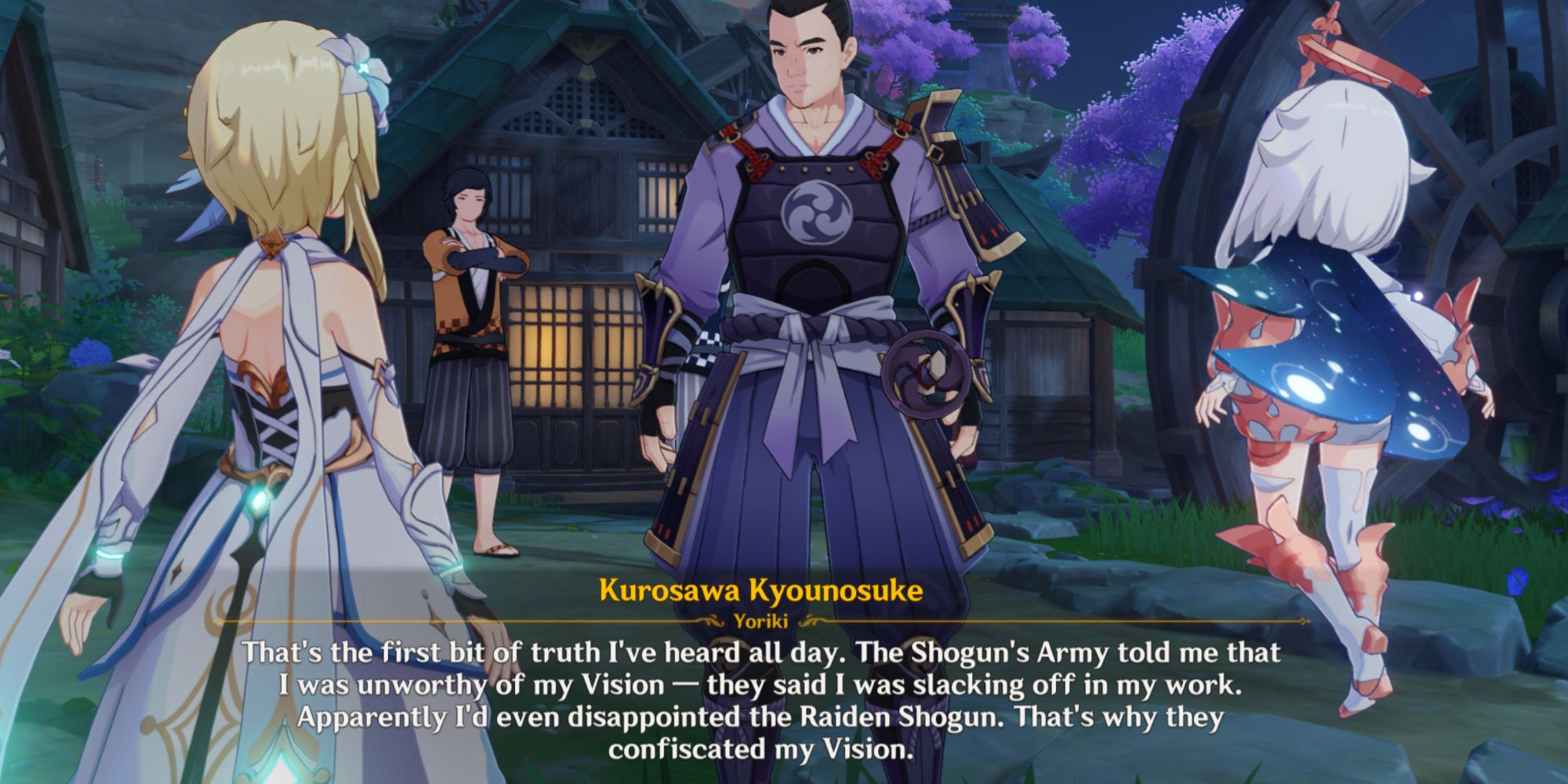 Genshin Kurosawa explaining vision loss