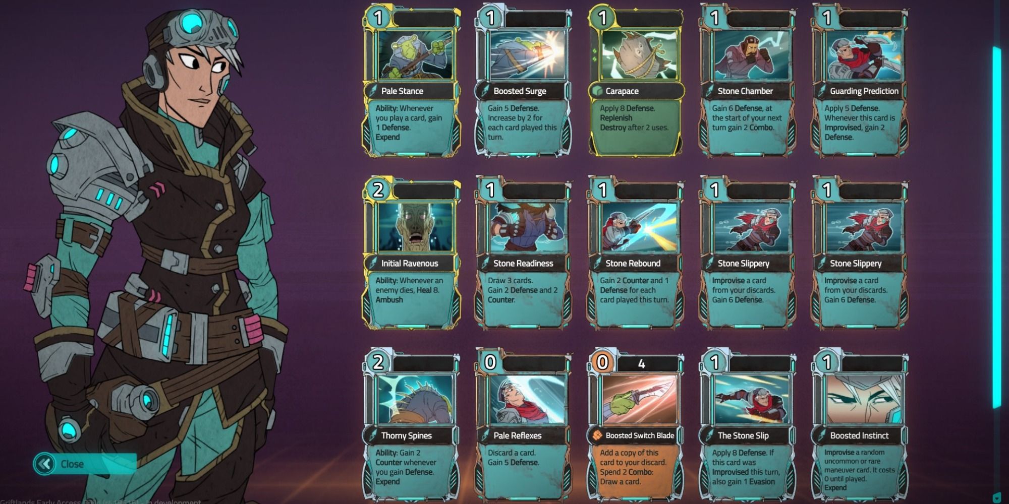Griftlands Card stack. Loads of one type of card