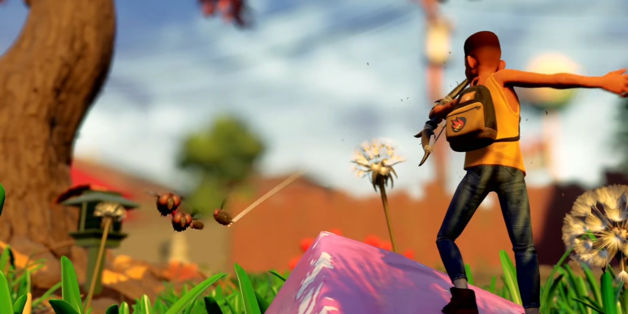 Grounded character hunting with a bow