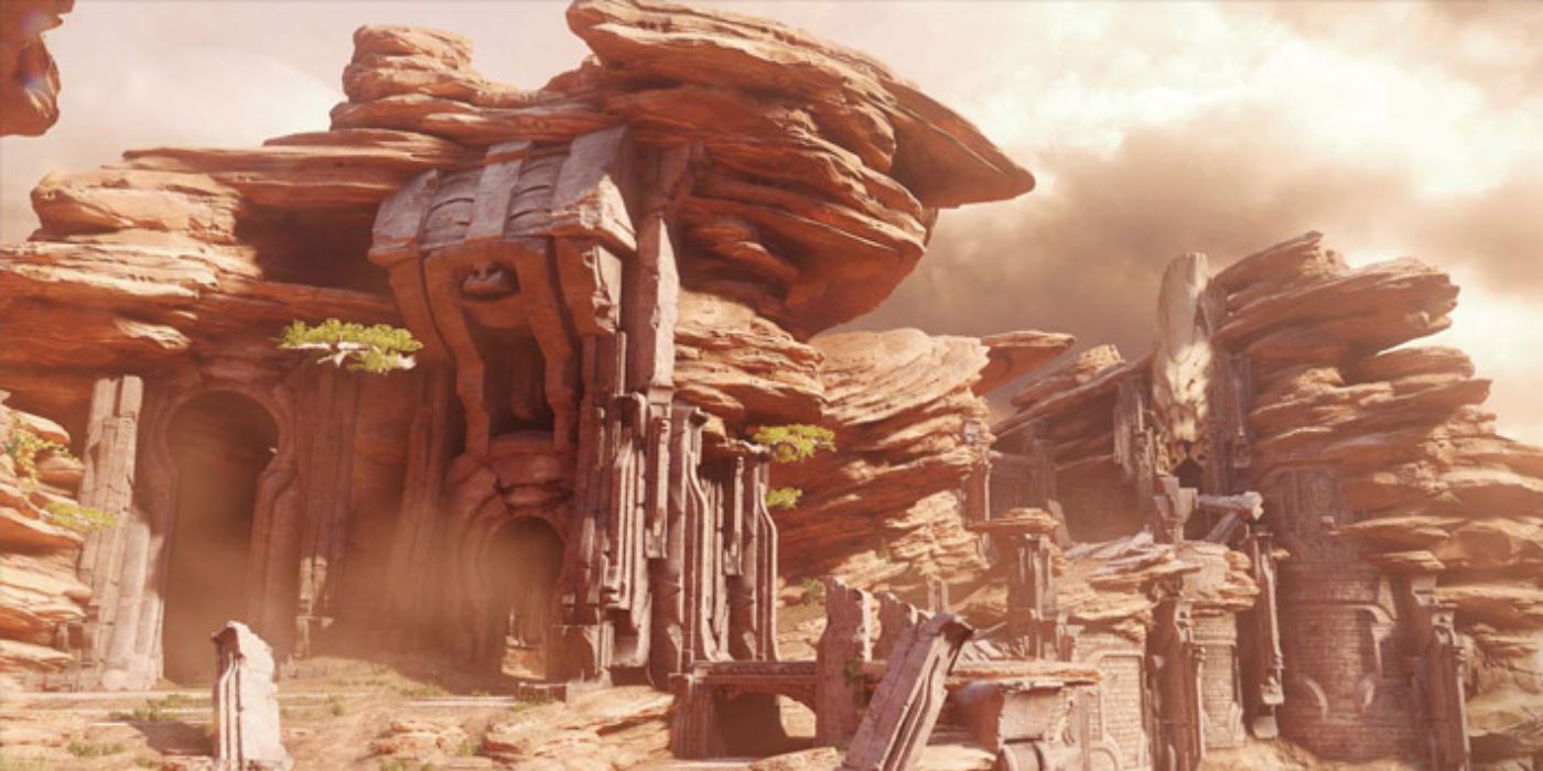 The canyons of Sanghelios as seen in Halo 5