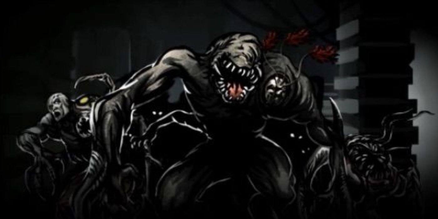 A flood infected elite and human aboard the Mona Lisa in the Halo Evolutions comic of the same name