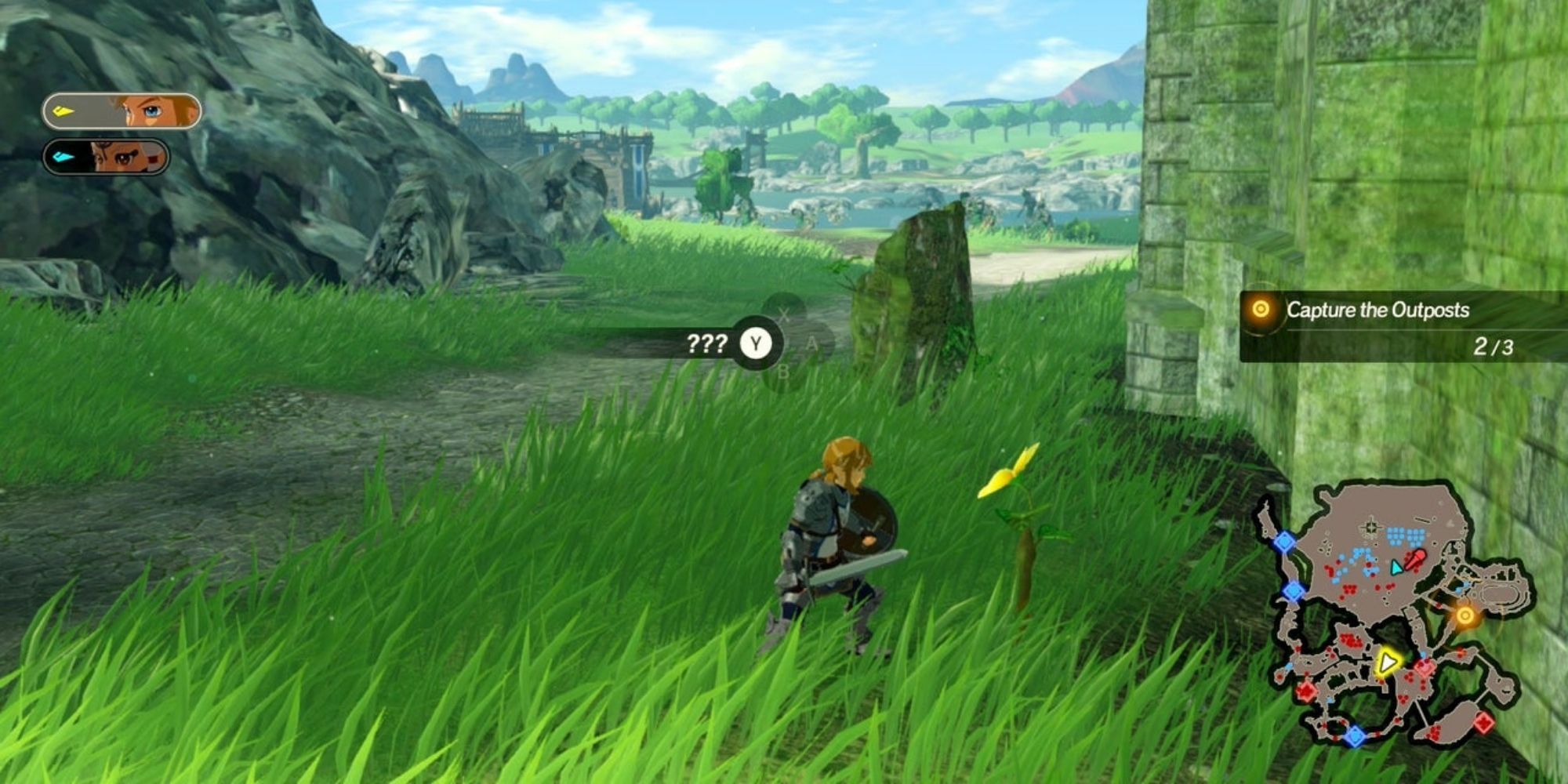 Hyrule Warriors Age of Calamity - Hero Finding Korok Seed In Hyrule Field (5)