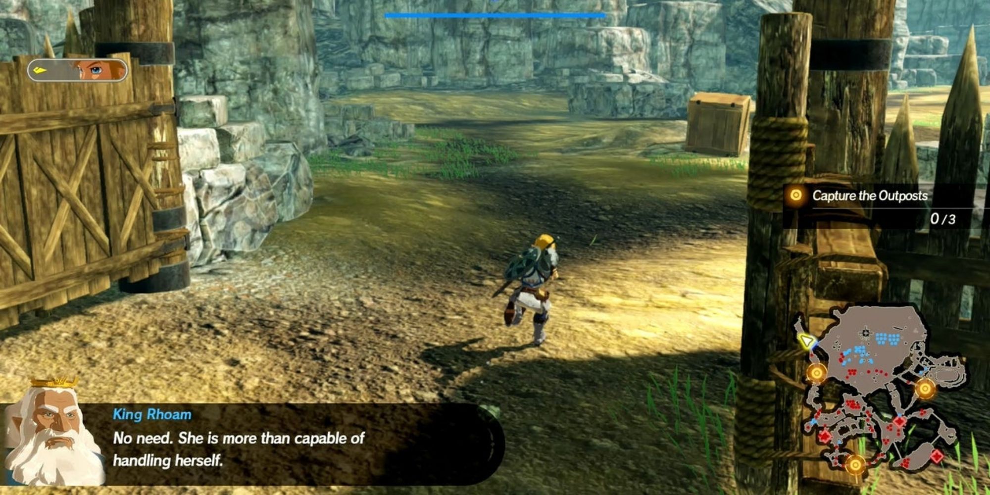 Hyrule Warriors Age of Calamity - Hero Finding Korok Seed In Hyrule Field