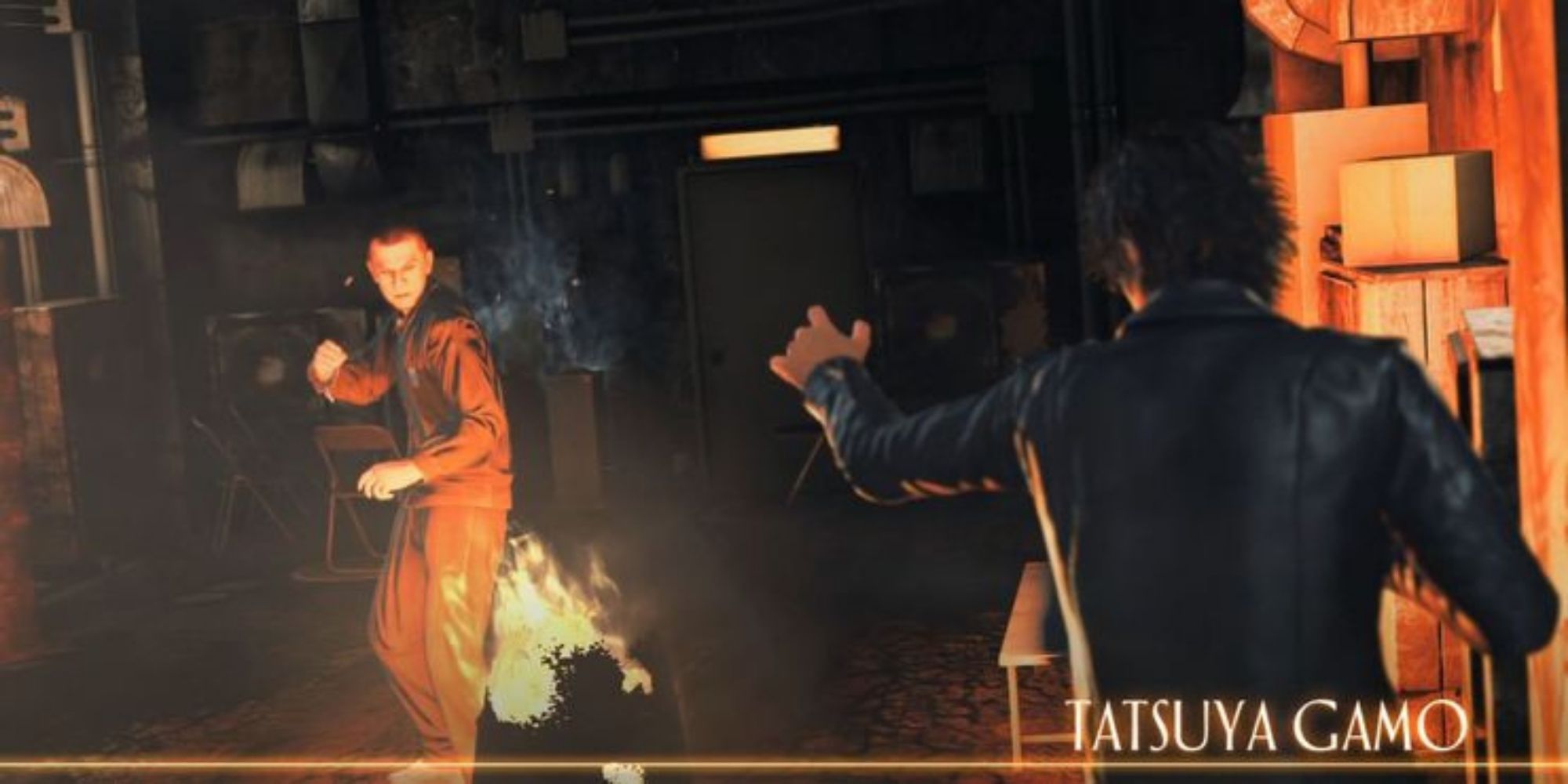 Judgment-Tatsuya-Gamo boss fight in Burger Fugitive Side Case