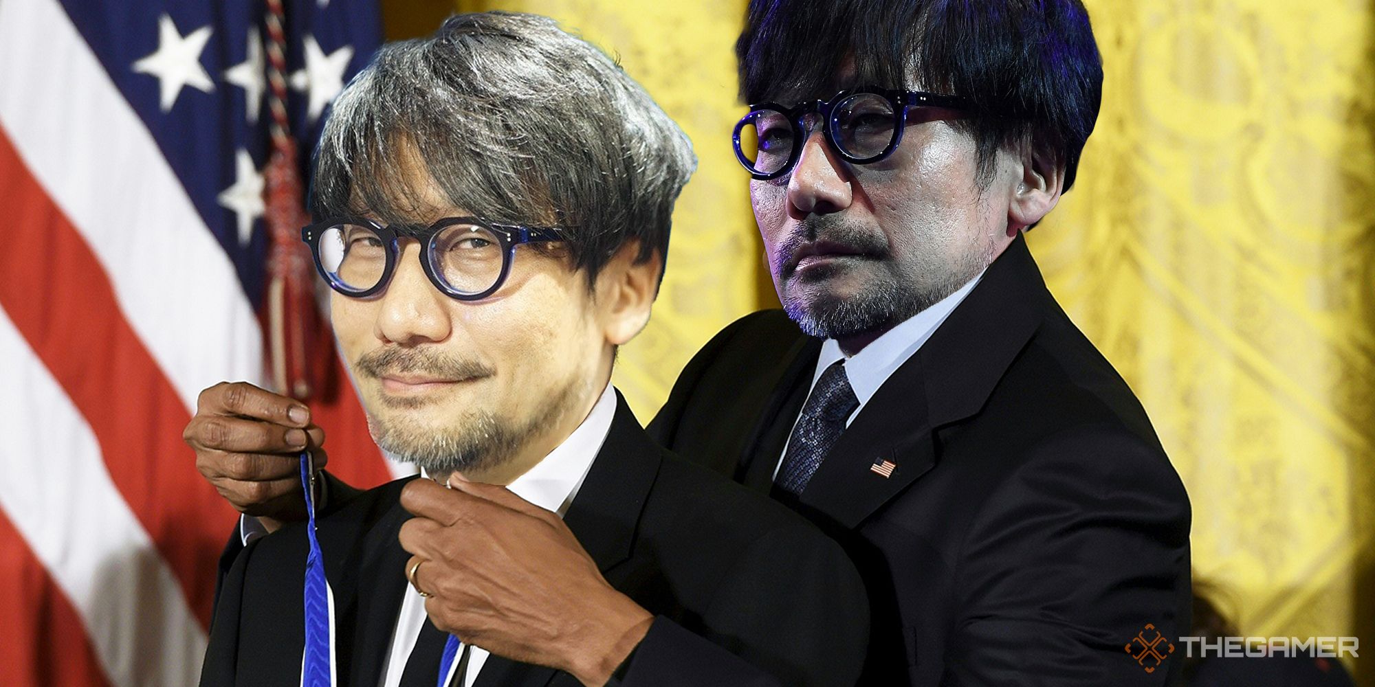 kojima giving a medal to kojima - the obama meme