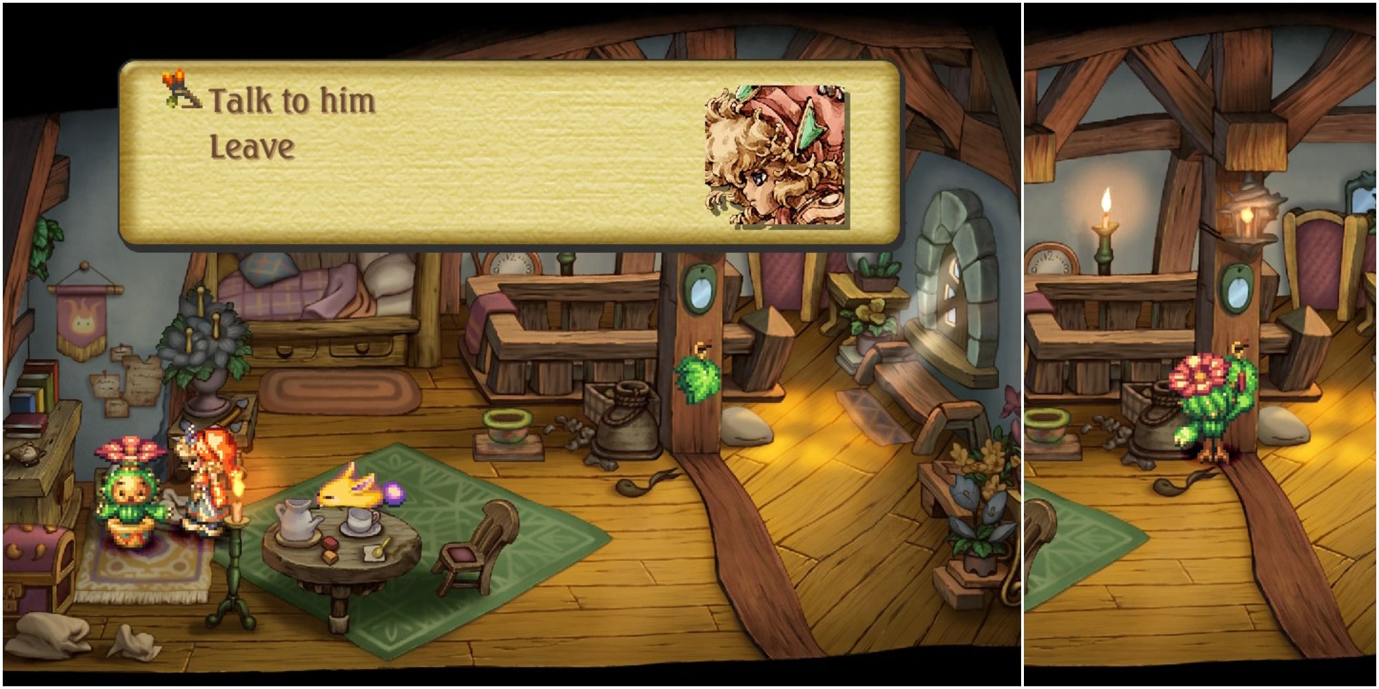Legend of Mana talking to the bedroom cactus and then seeing it write