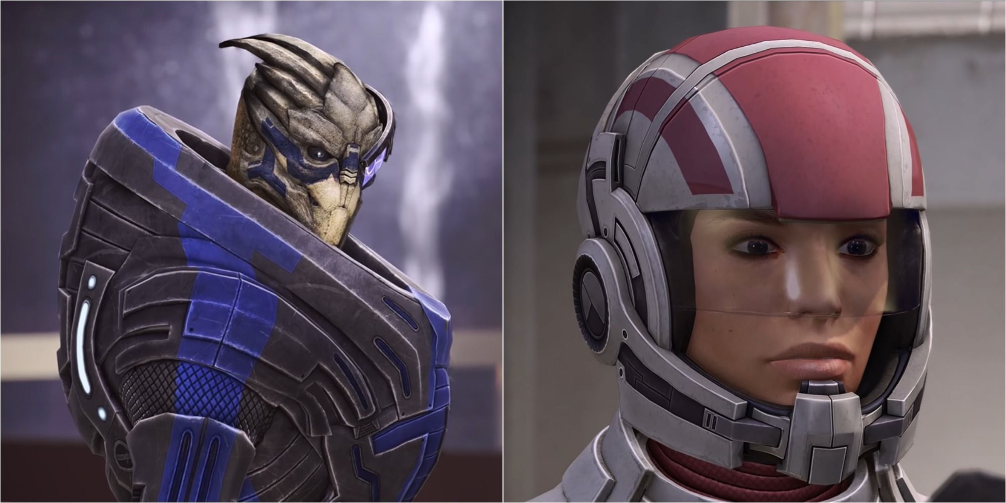 Mass Effect Legendary Edition Split Image Garrus And Ashley