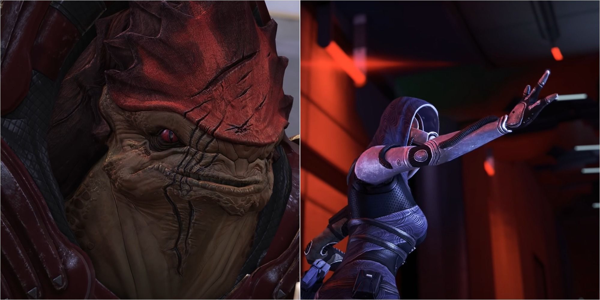 Mass Effect Legendary Edition Split Image Wrex And Tali
