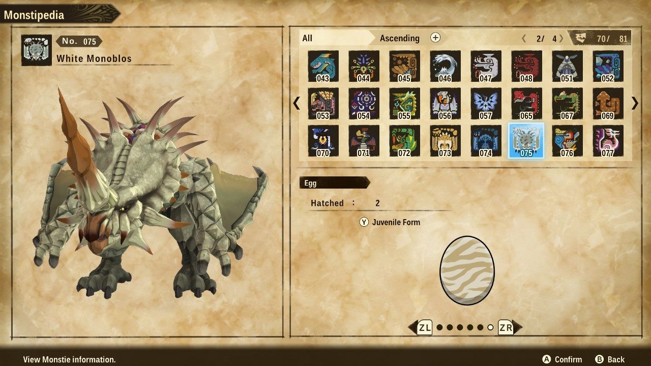 Monster Hunter Stories 2 Wings of Ruin White Monoblos