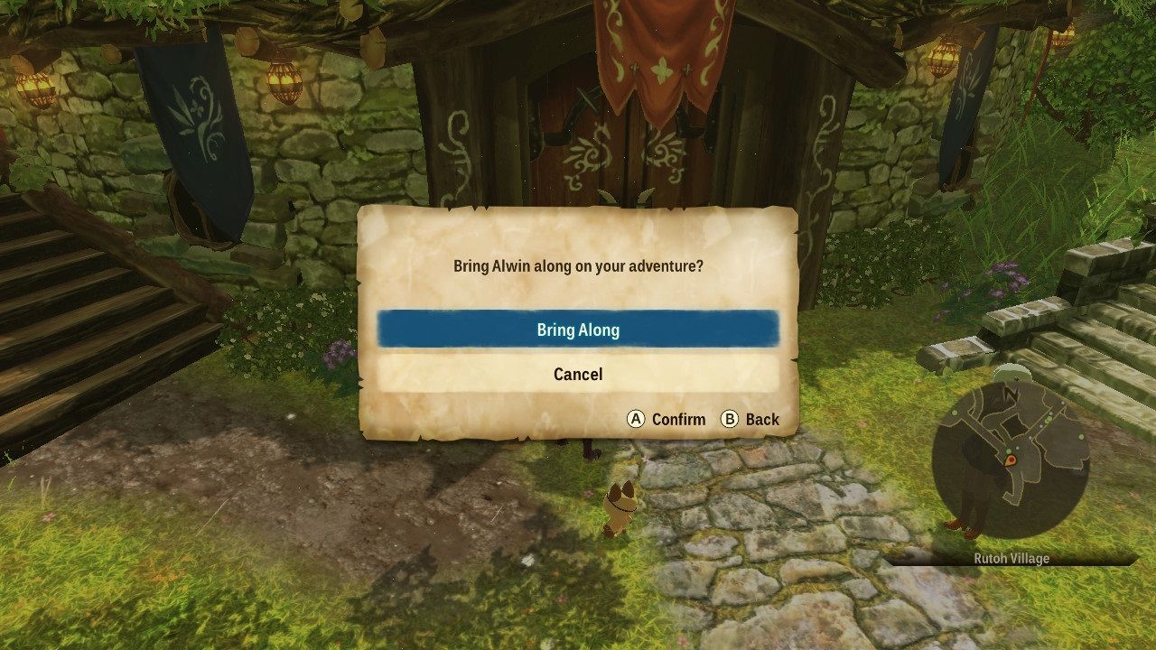 Monster Hunter Stories 2 Wings of Ruin- A popup adding Alwin to the party.
