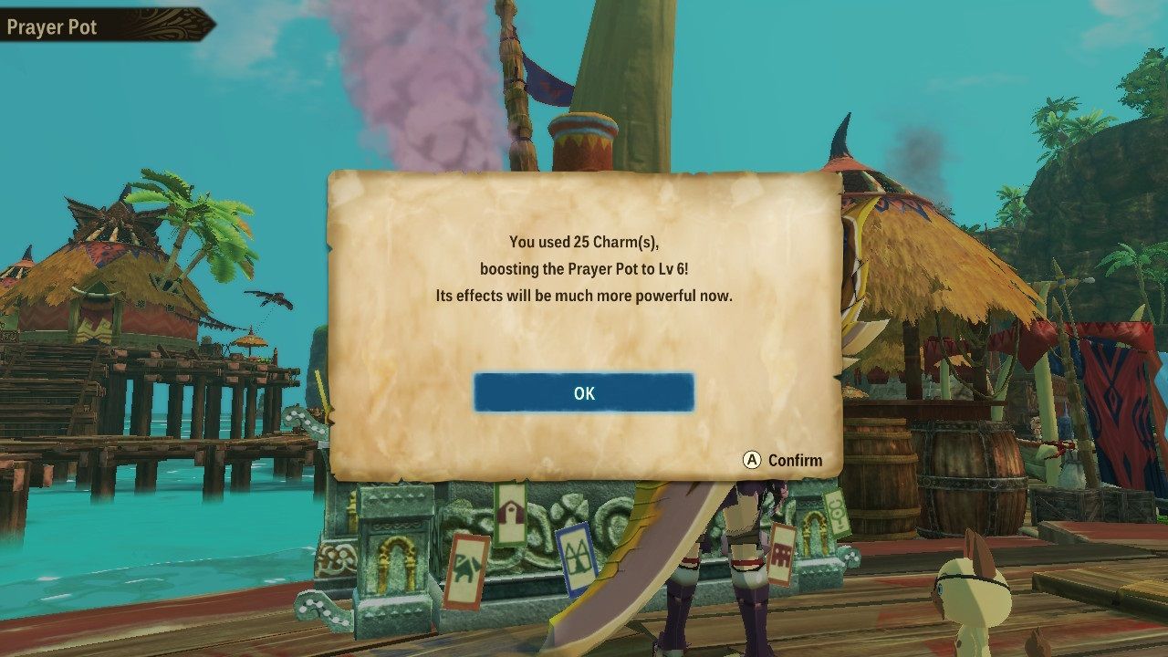 Monster Hunter Stories 2 Wings of Ruin upgrading the prayer pot