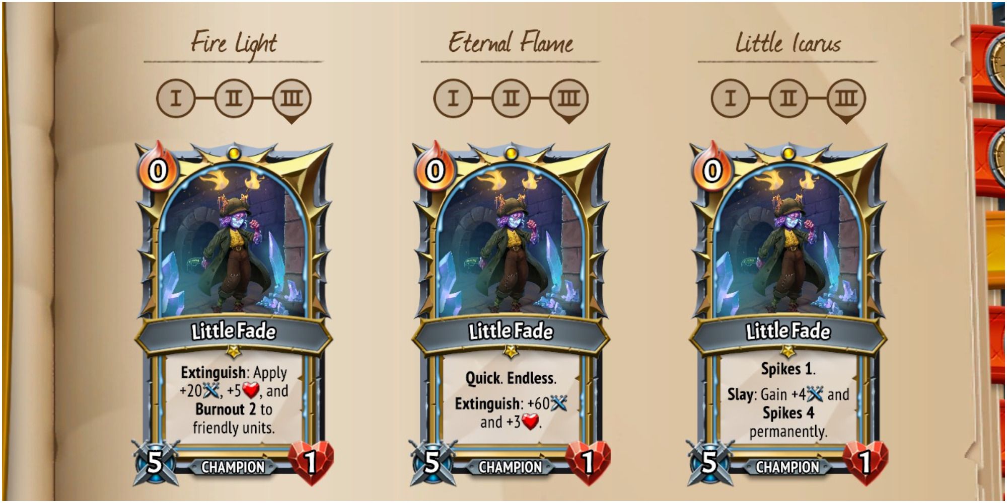 Monster Train Little Fade Card List