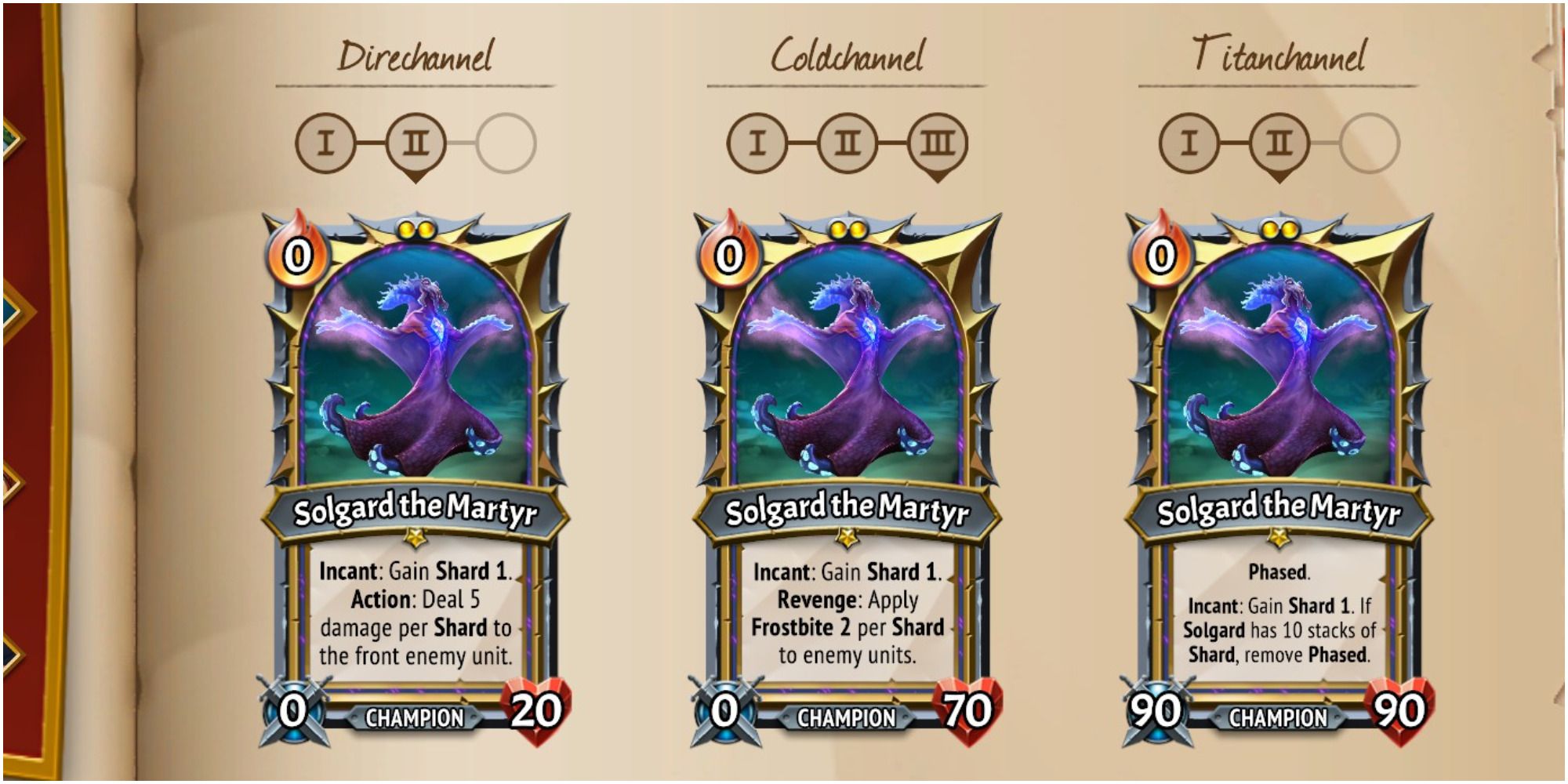 Monster Train Solgard the Martyr Card List