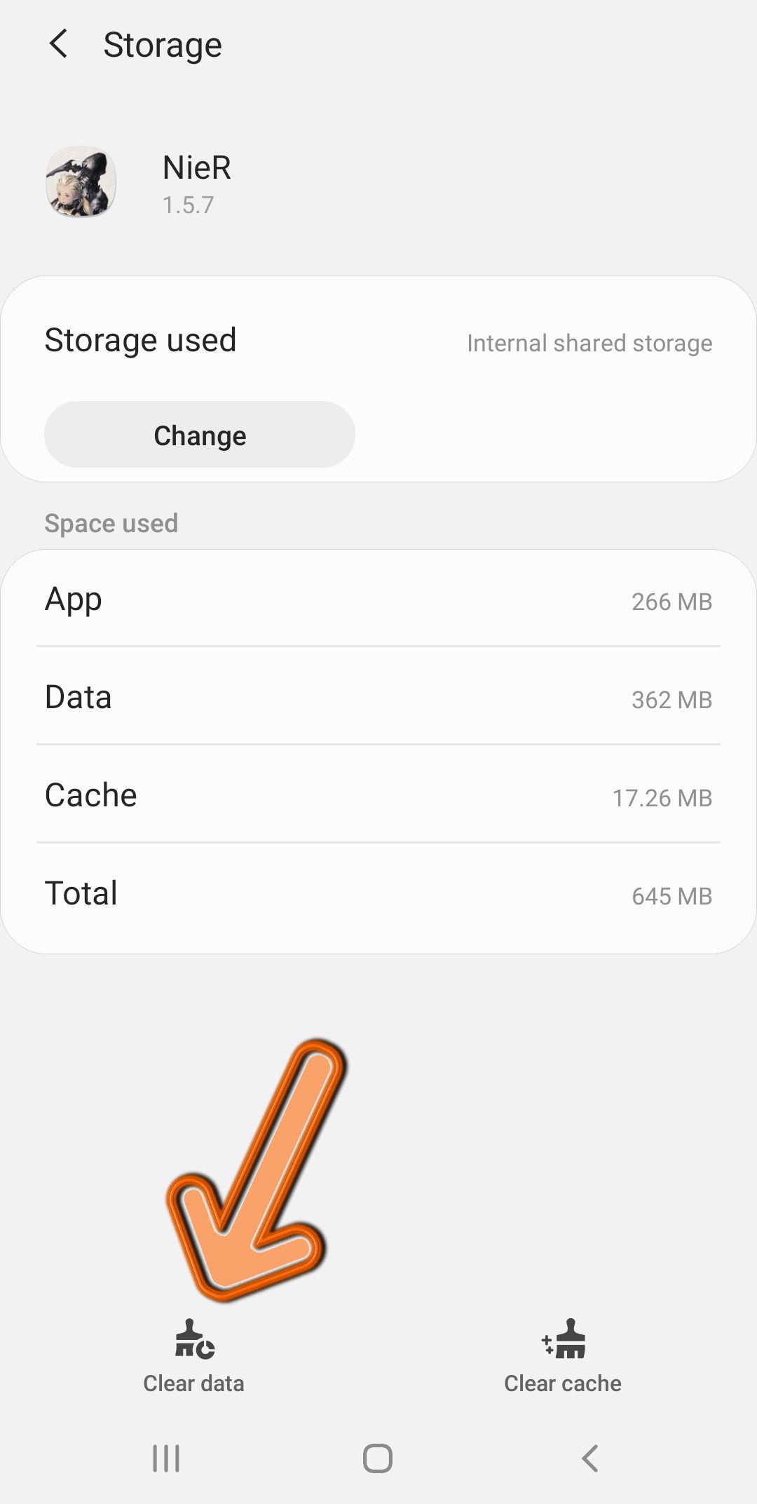 Nier Reincarnation clear data on Android