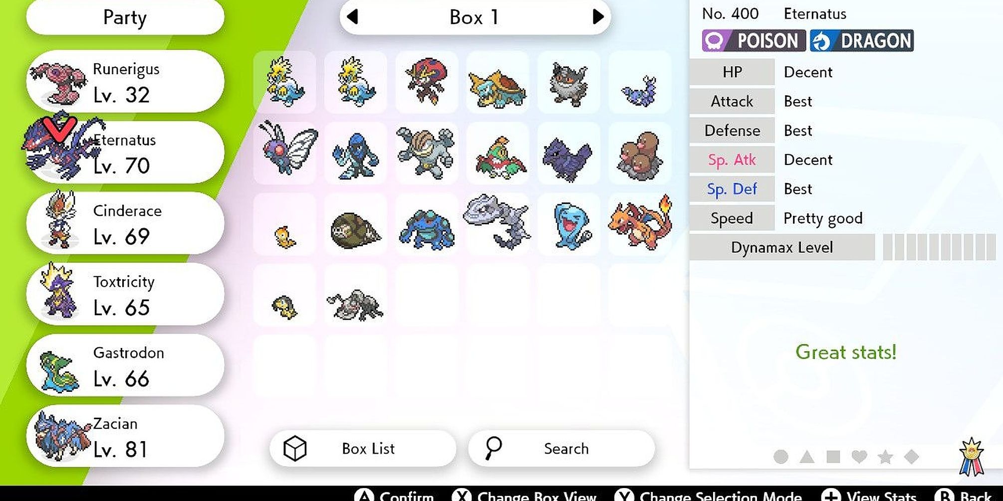 Pokemon Sword and Shield IVs in the box