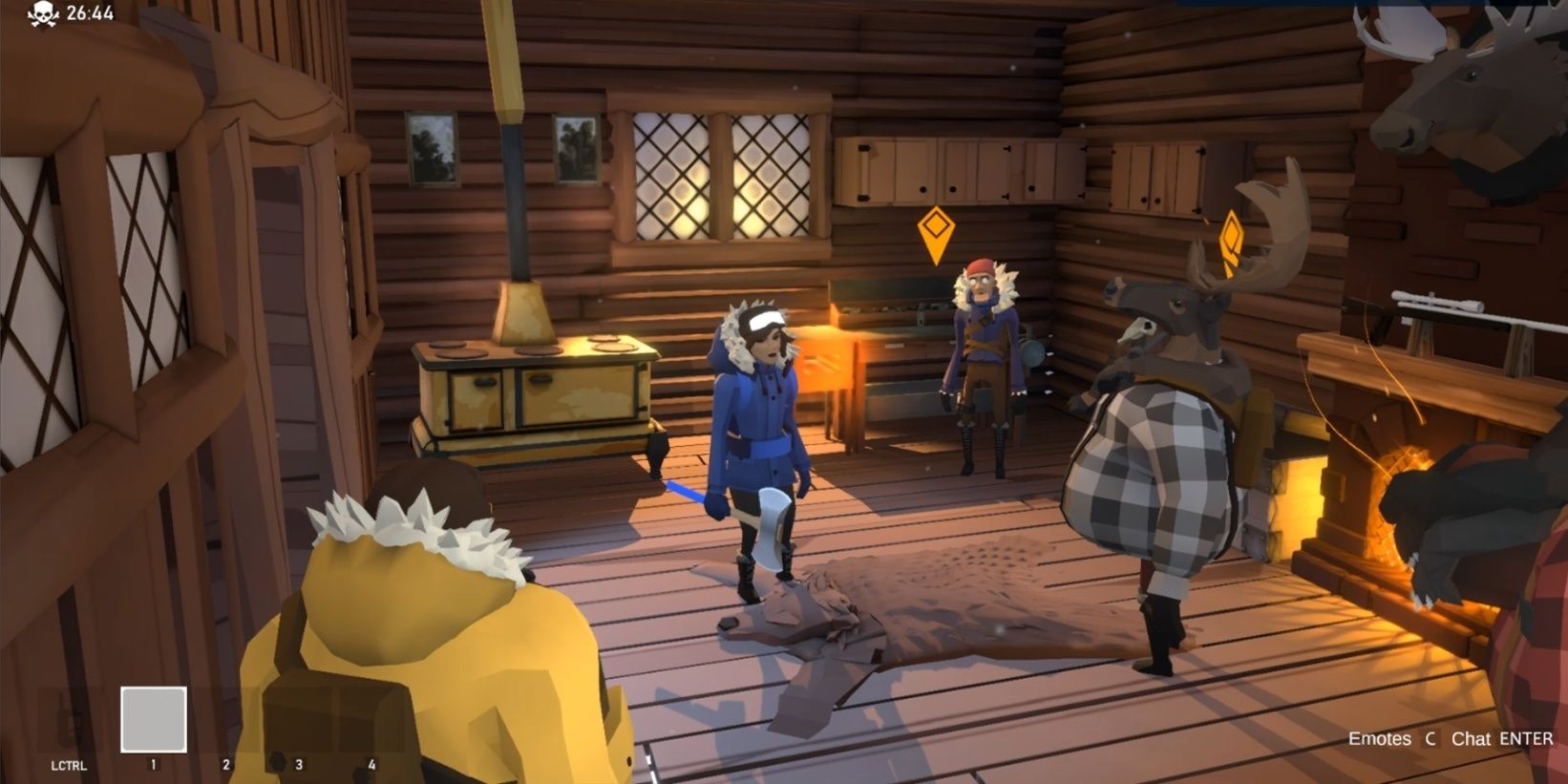 A Survivor in Project Winter carrying a Battle Axe
