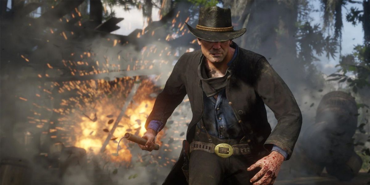 Red Dead Redemption 2 arthur holding dynamite