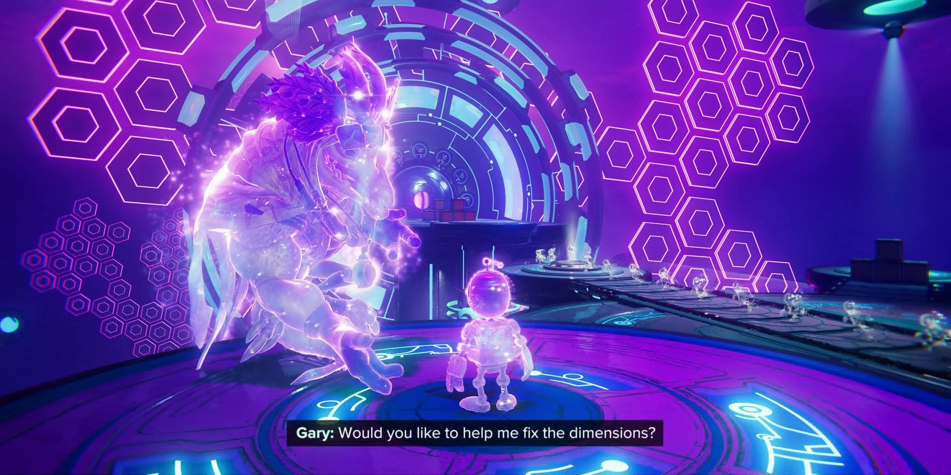 Rift Apart Puzzle Sequence Clank talks to Gary