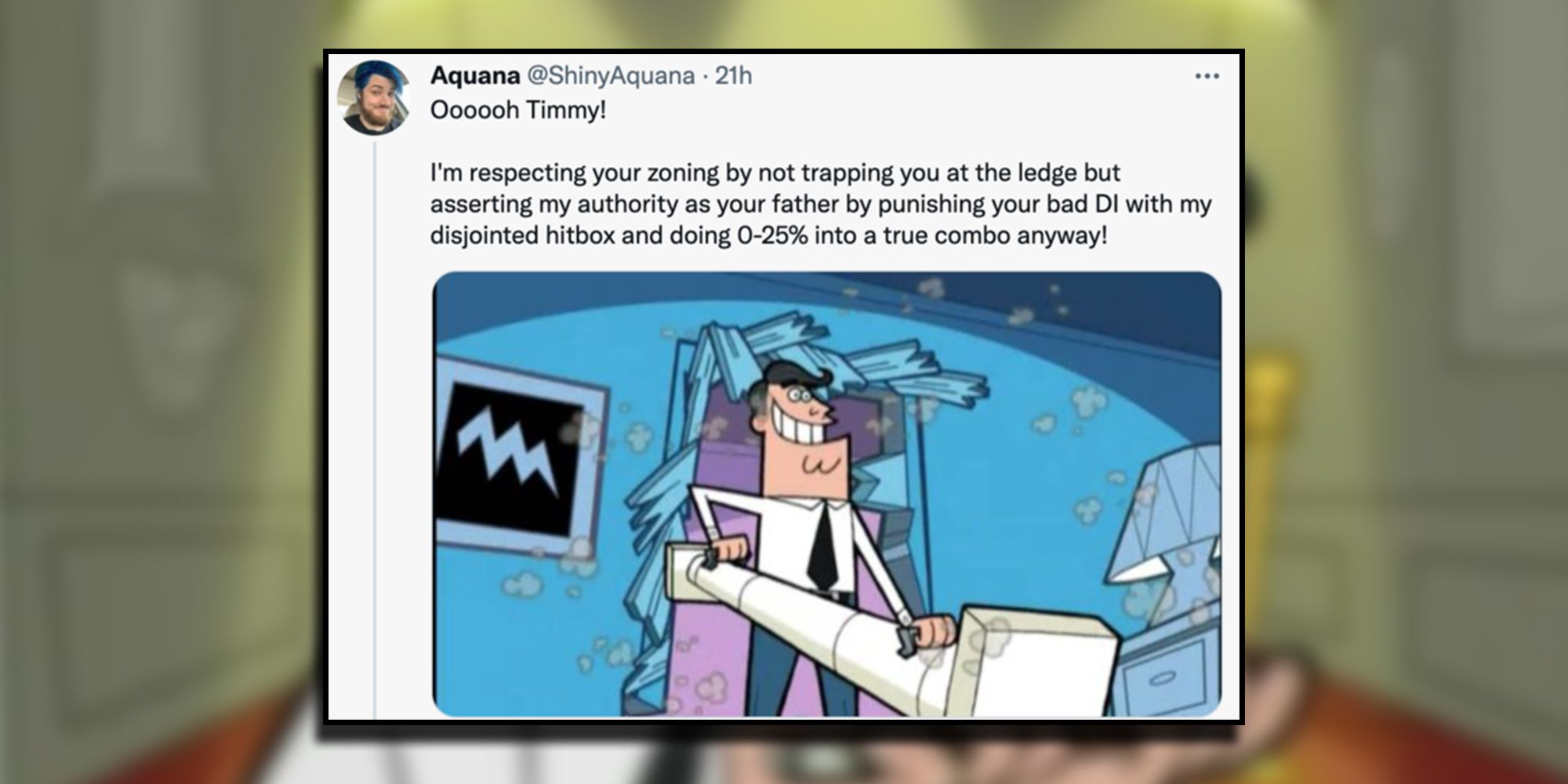 Shiny Aquana Making Fun Of How All-Stars Brawl Will Apparently Be Competitve By Having Mr. Turner Bust In Using Some VERY in-the-know fighting game terminology