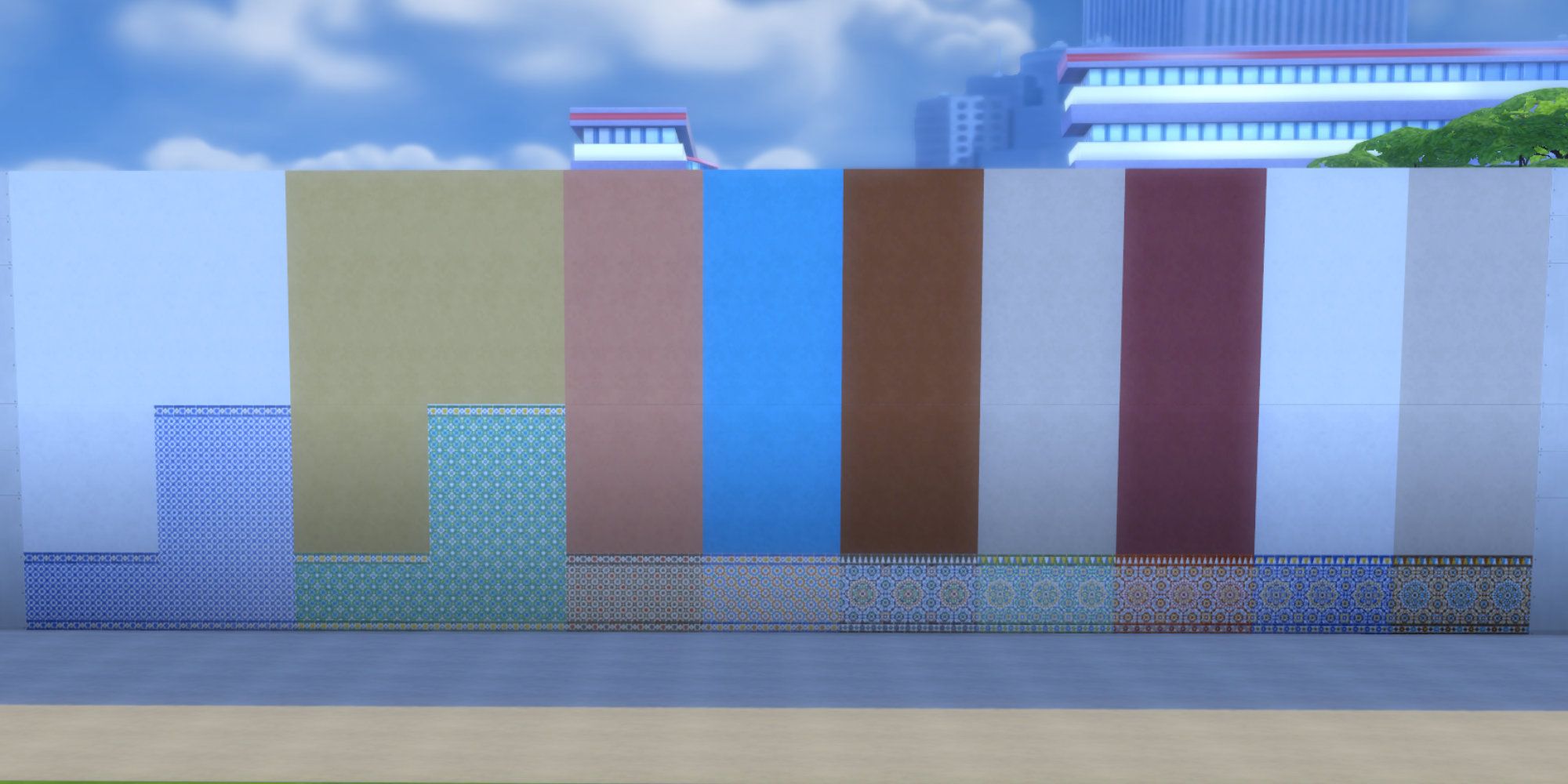 Sims 4 Courtyard Oasis tiles and walls
