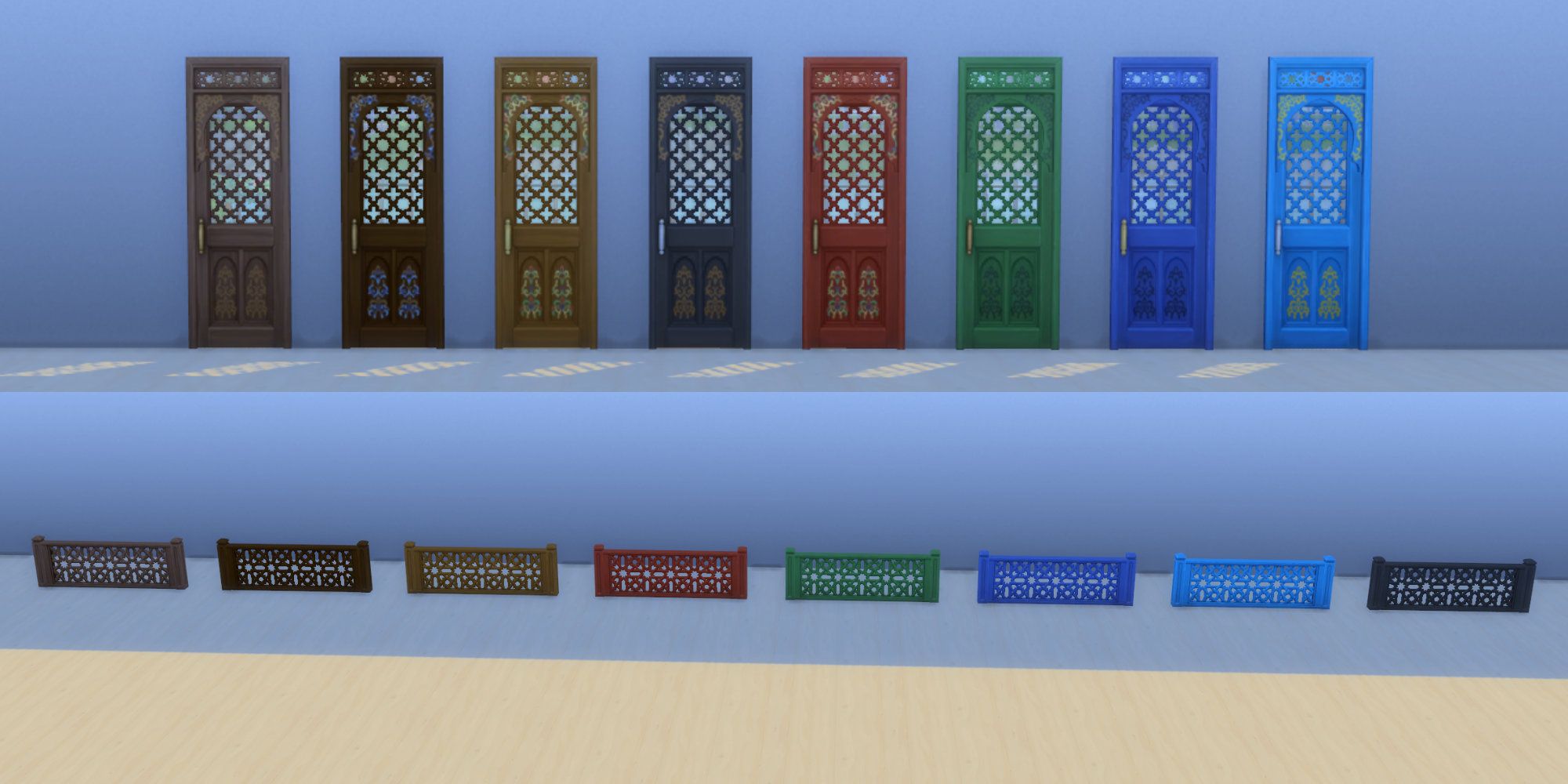 Sims 4 courtyard doors and fences