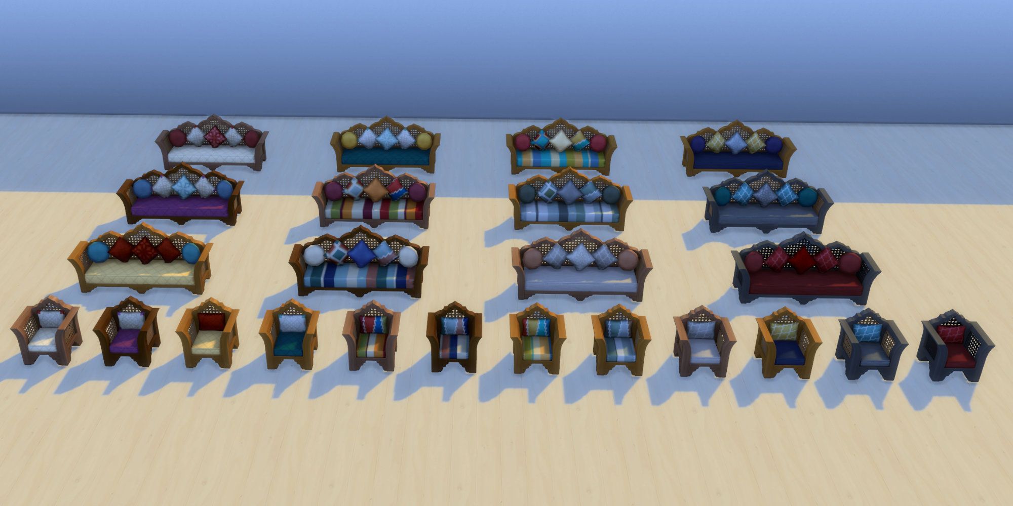 Sims 4 courtyard oasis sofas and chairs