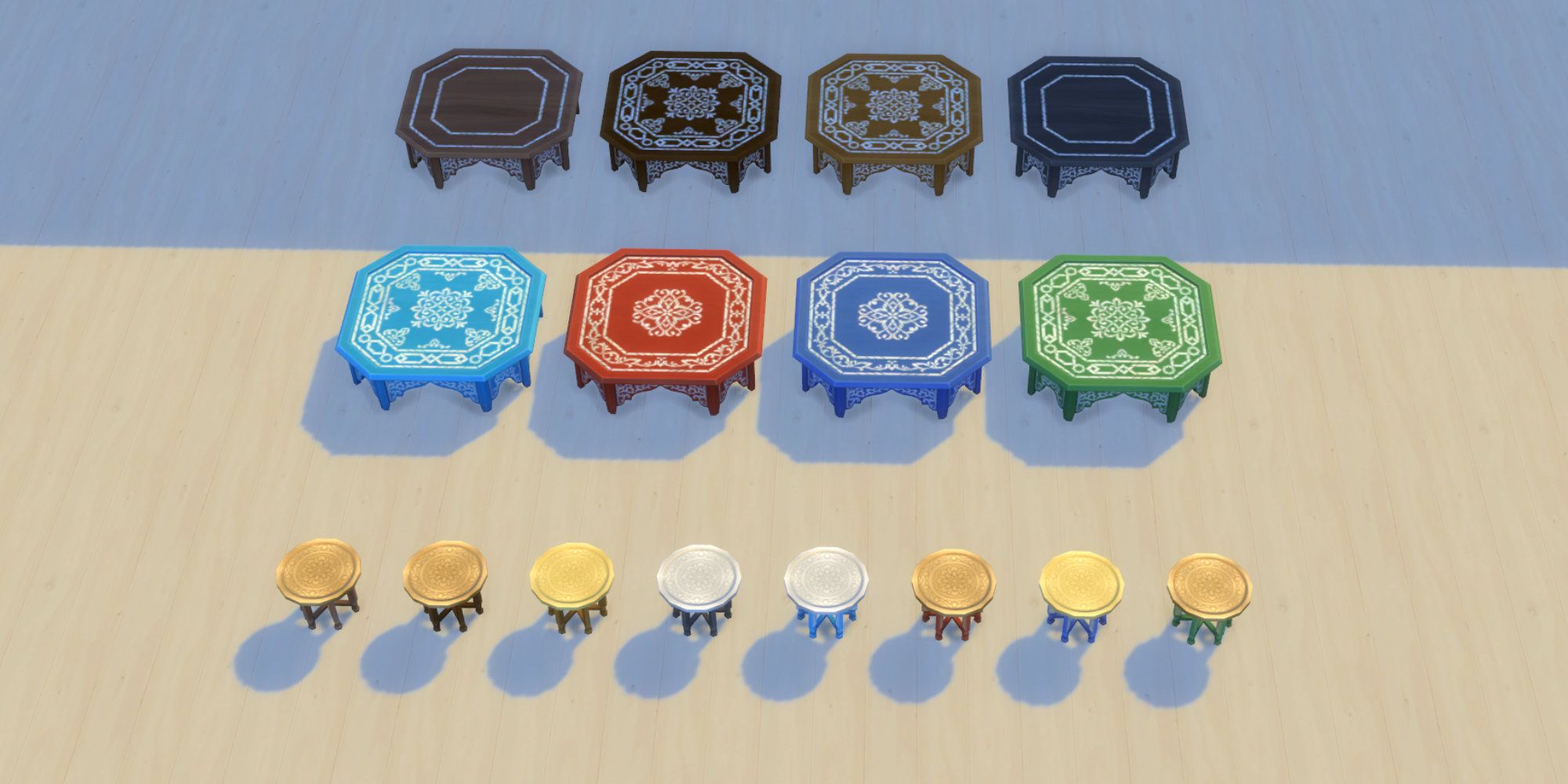 Sims 4 courtyard oasis tables