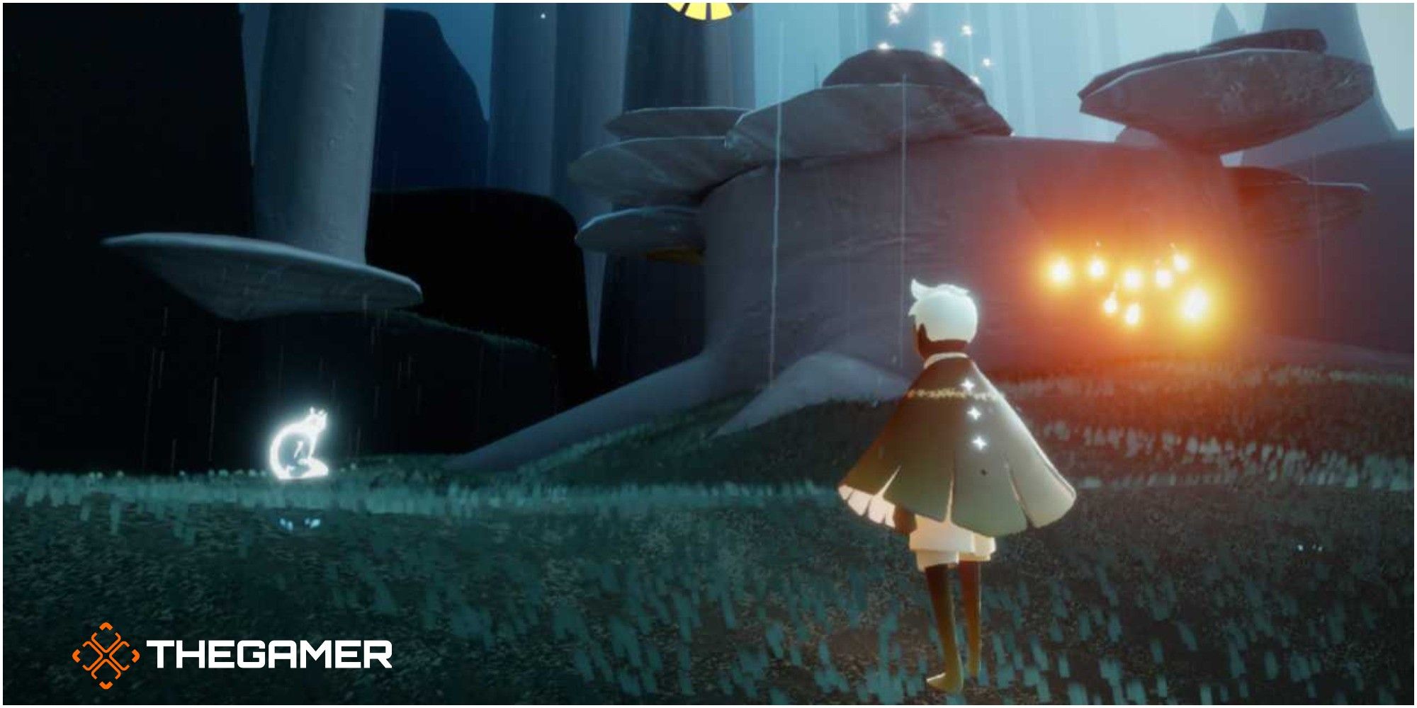 Sky Children Of The Light a player approaches a kneeling spirit