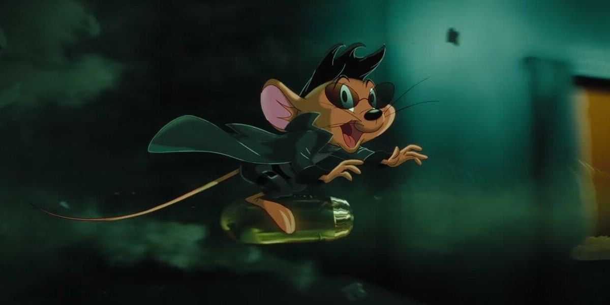 Speedy Gonzales dodging bullets on the Matrix world
