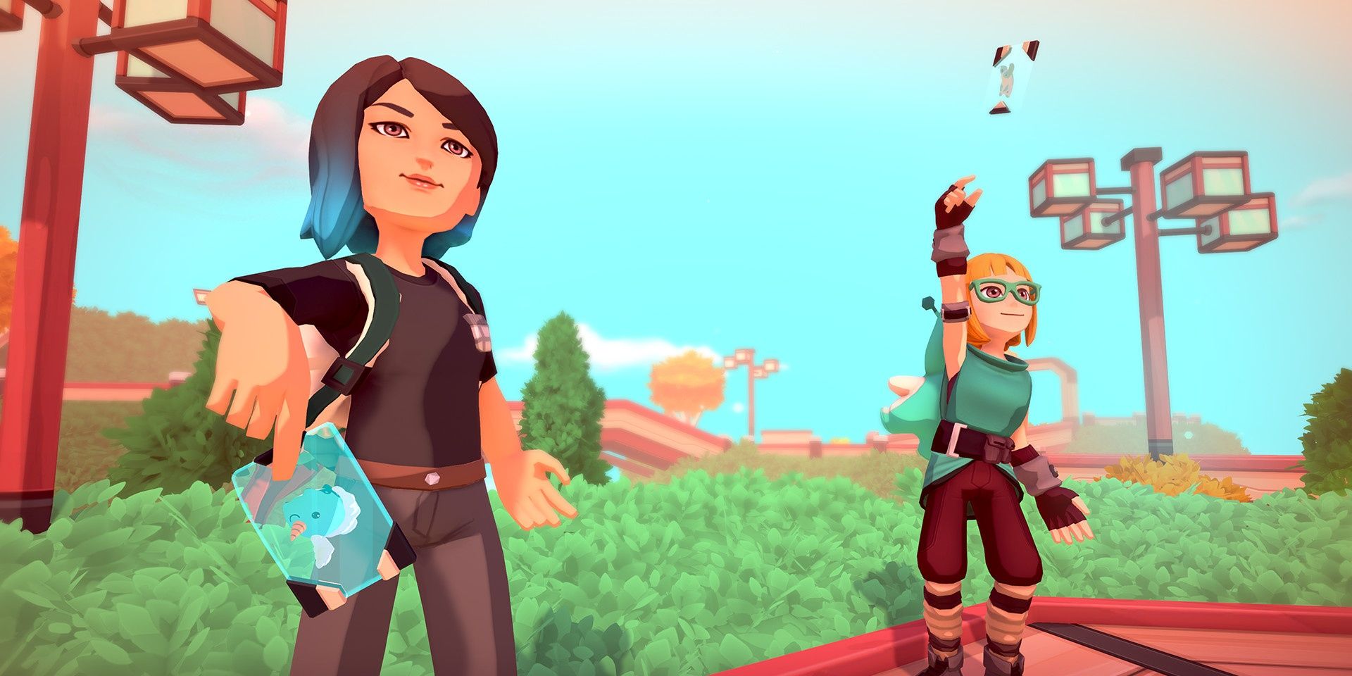 Temtem Two Trainers battling together