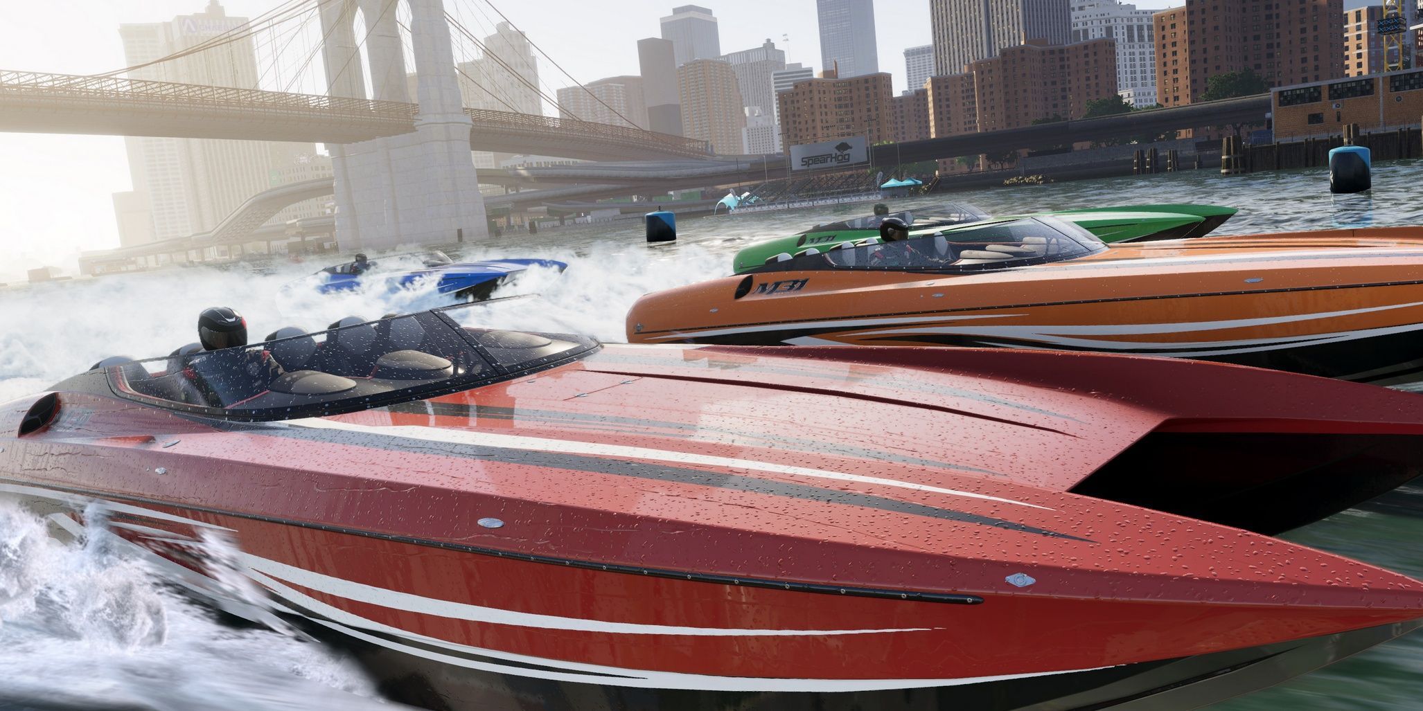 The Crew 2 boats race on river