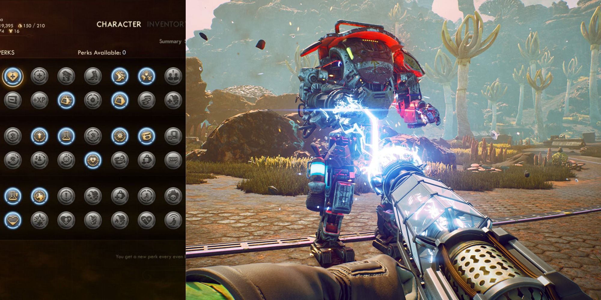 The Outer Worlds Toughness perk list and attacking a robot