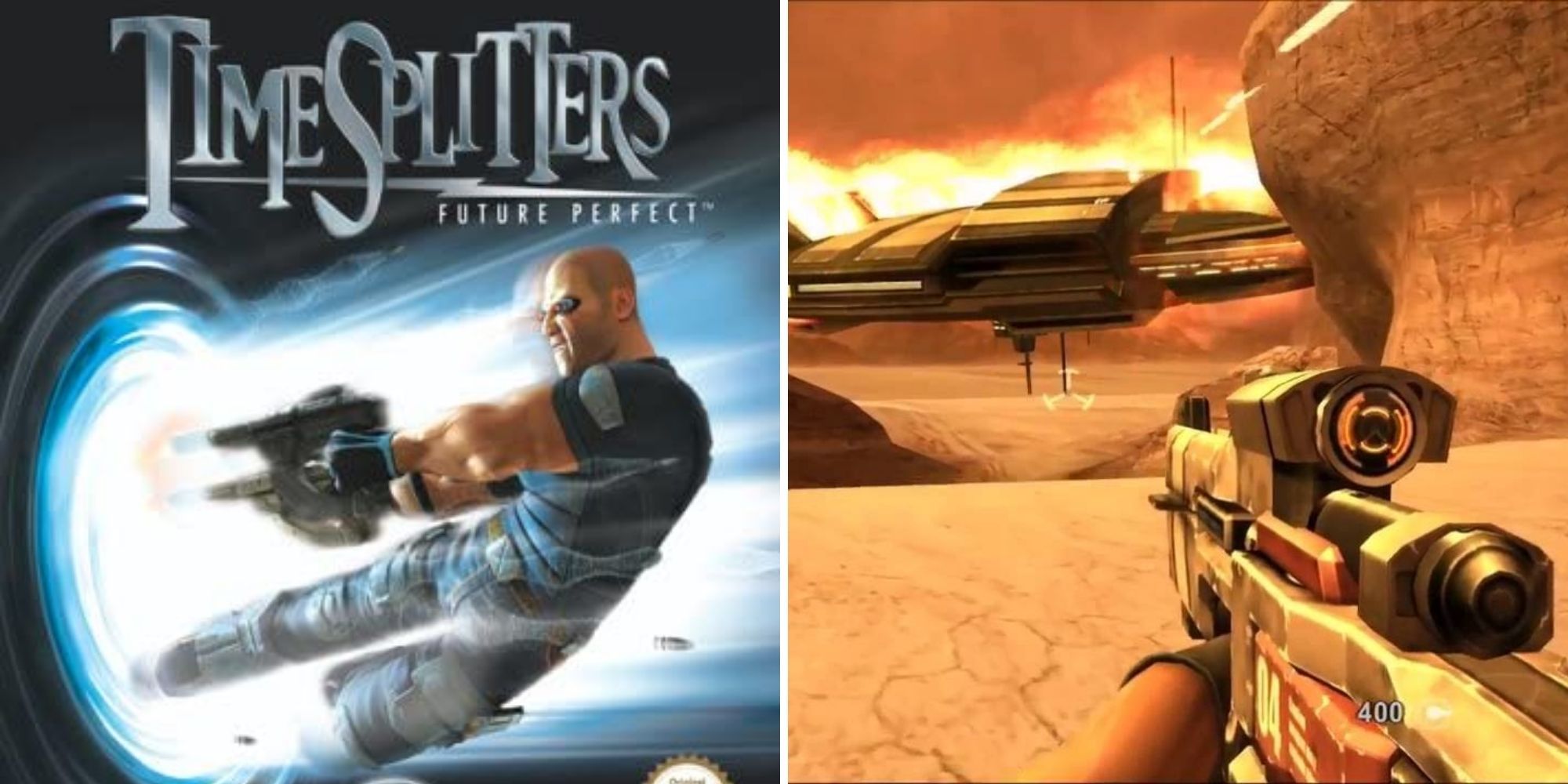 TimeSplitters Future Perfect Cover and Race Gameplay