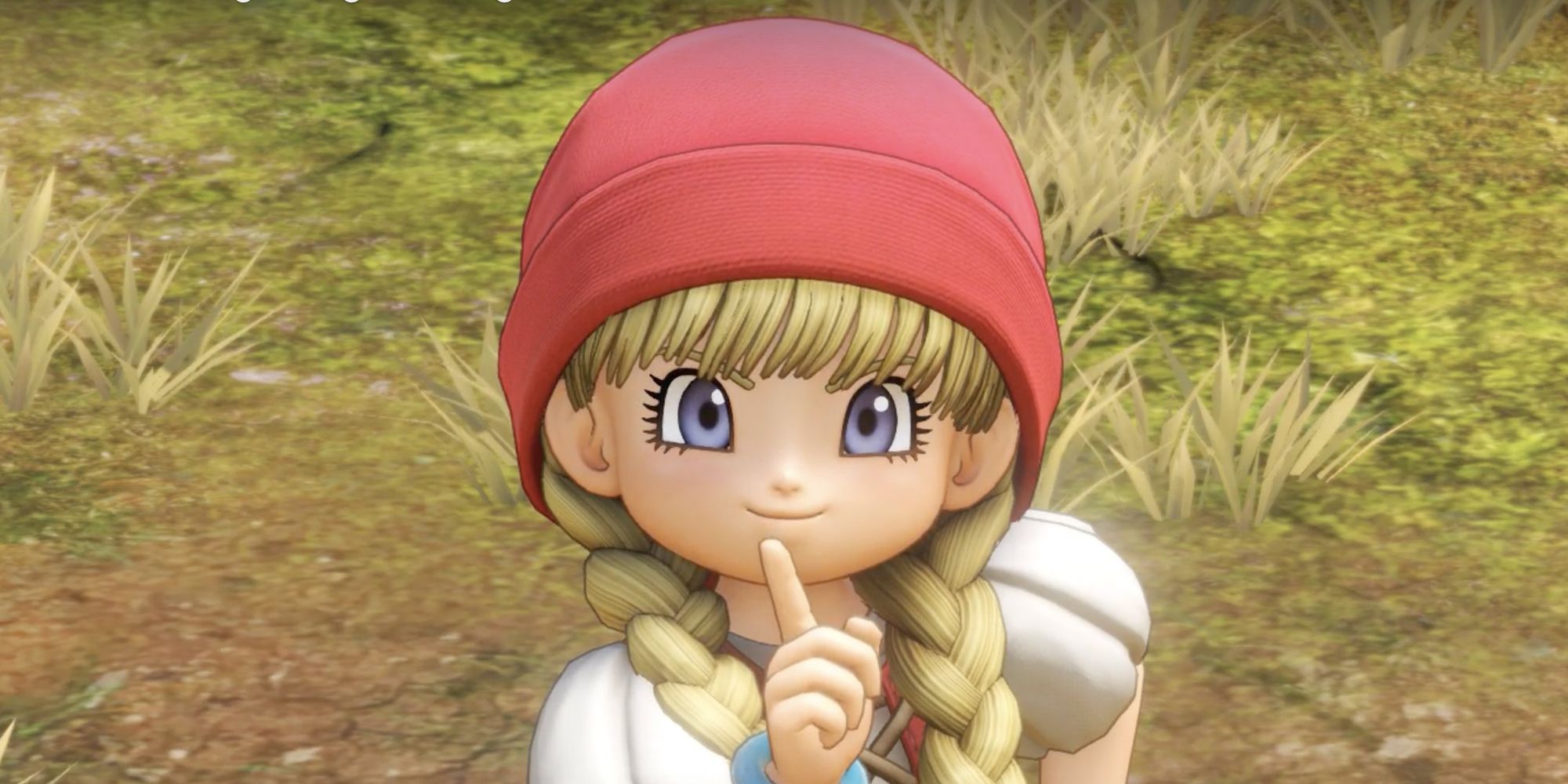 Veronica smiling smugly, her finger to her chin.