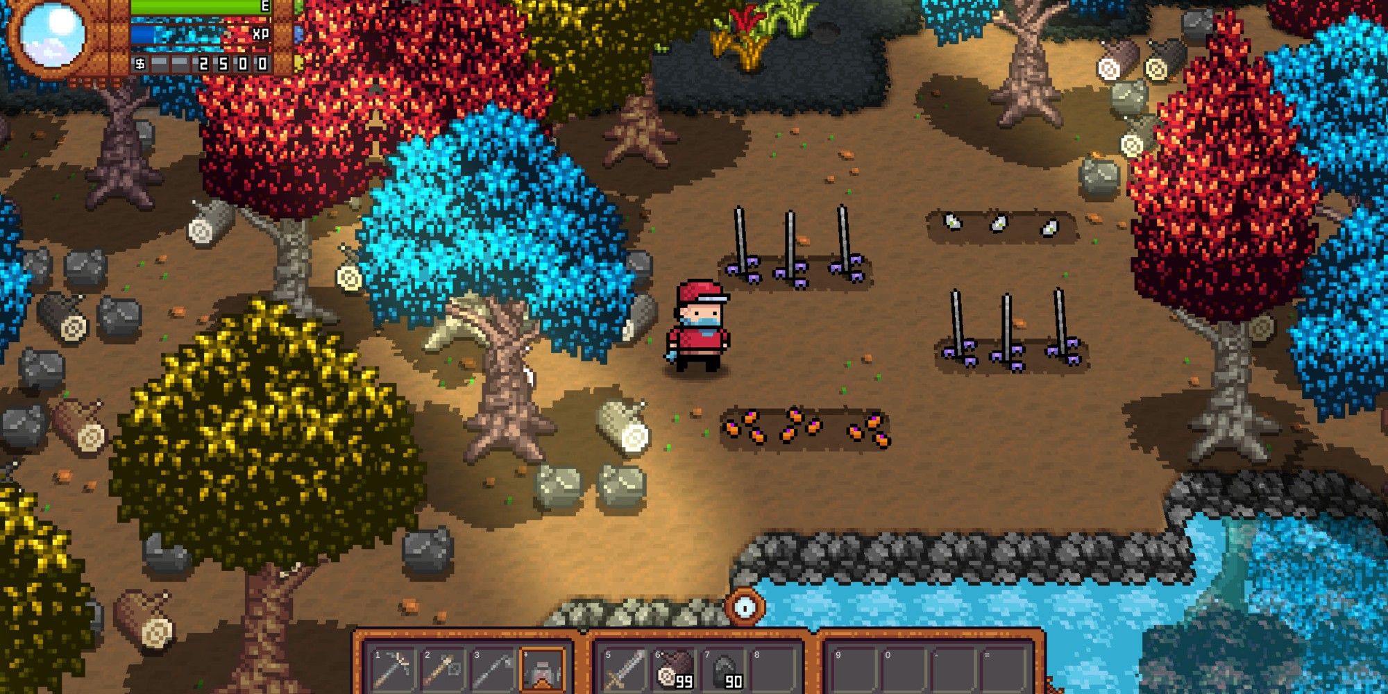 The player farming in Monster Harvest