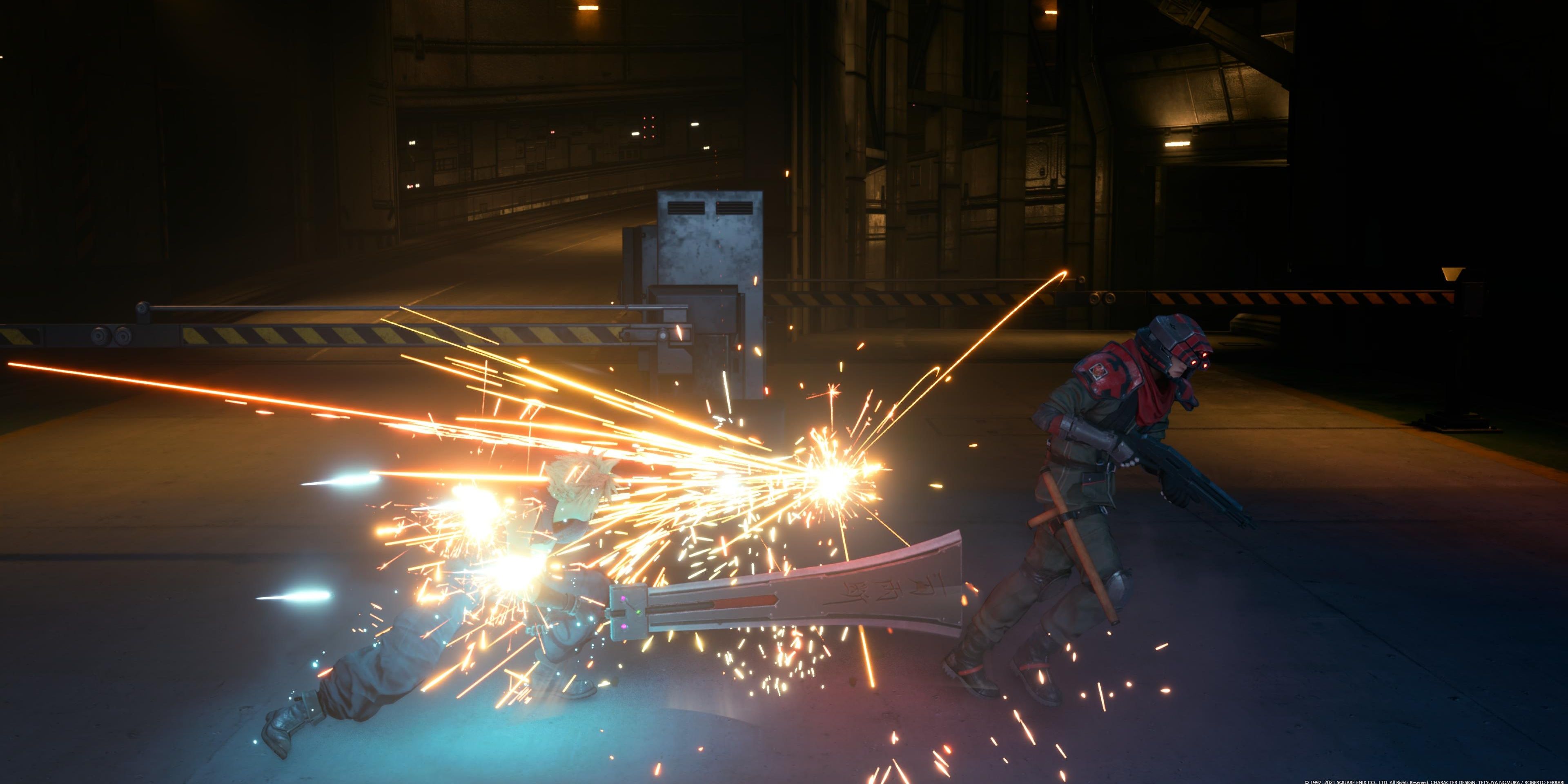 cloud fighting shinra soldier