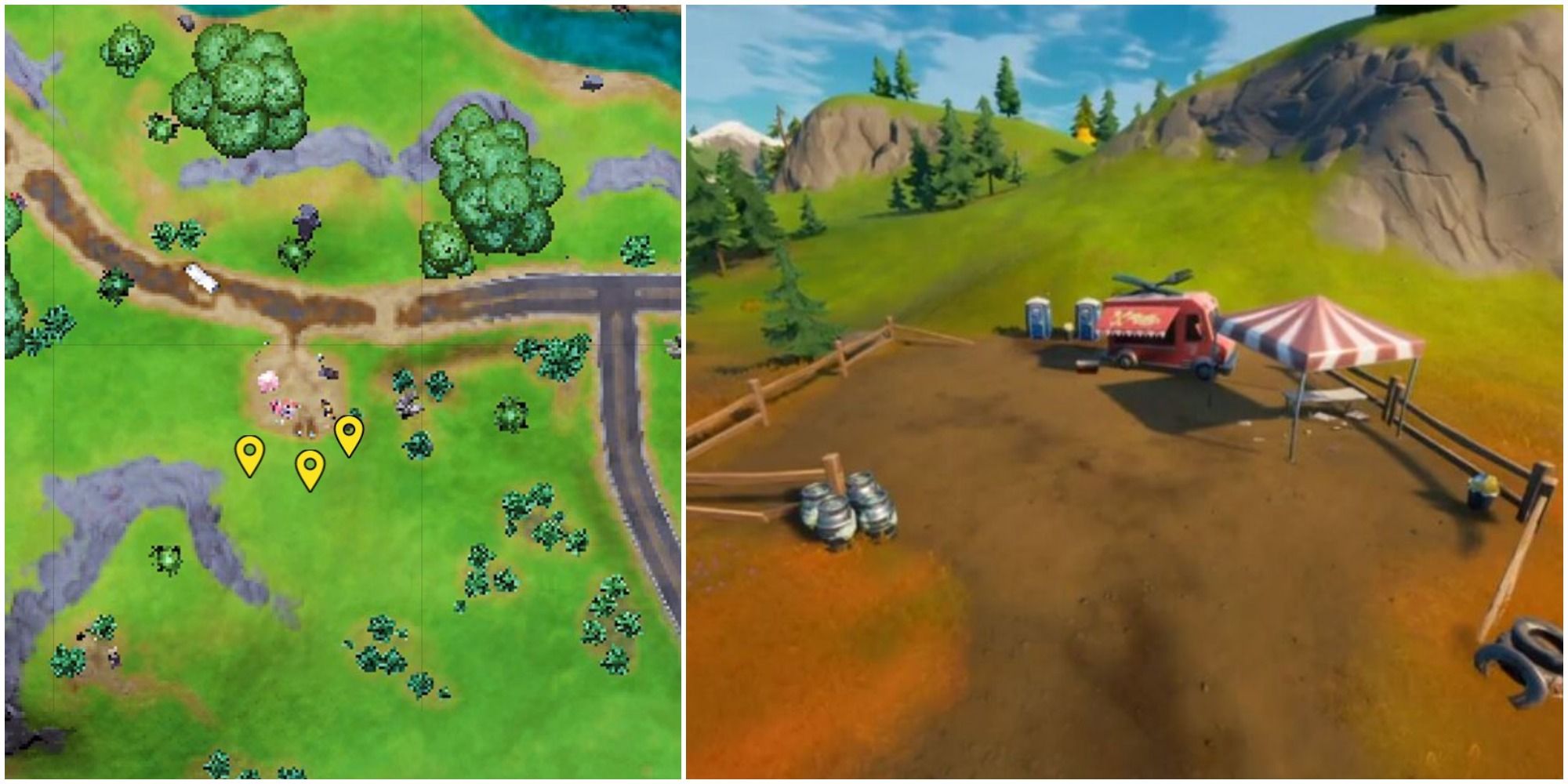all fork knife food truck sapling locations in fortnite