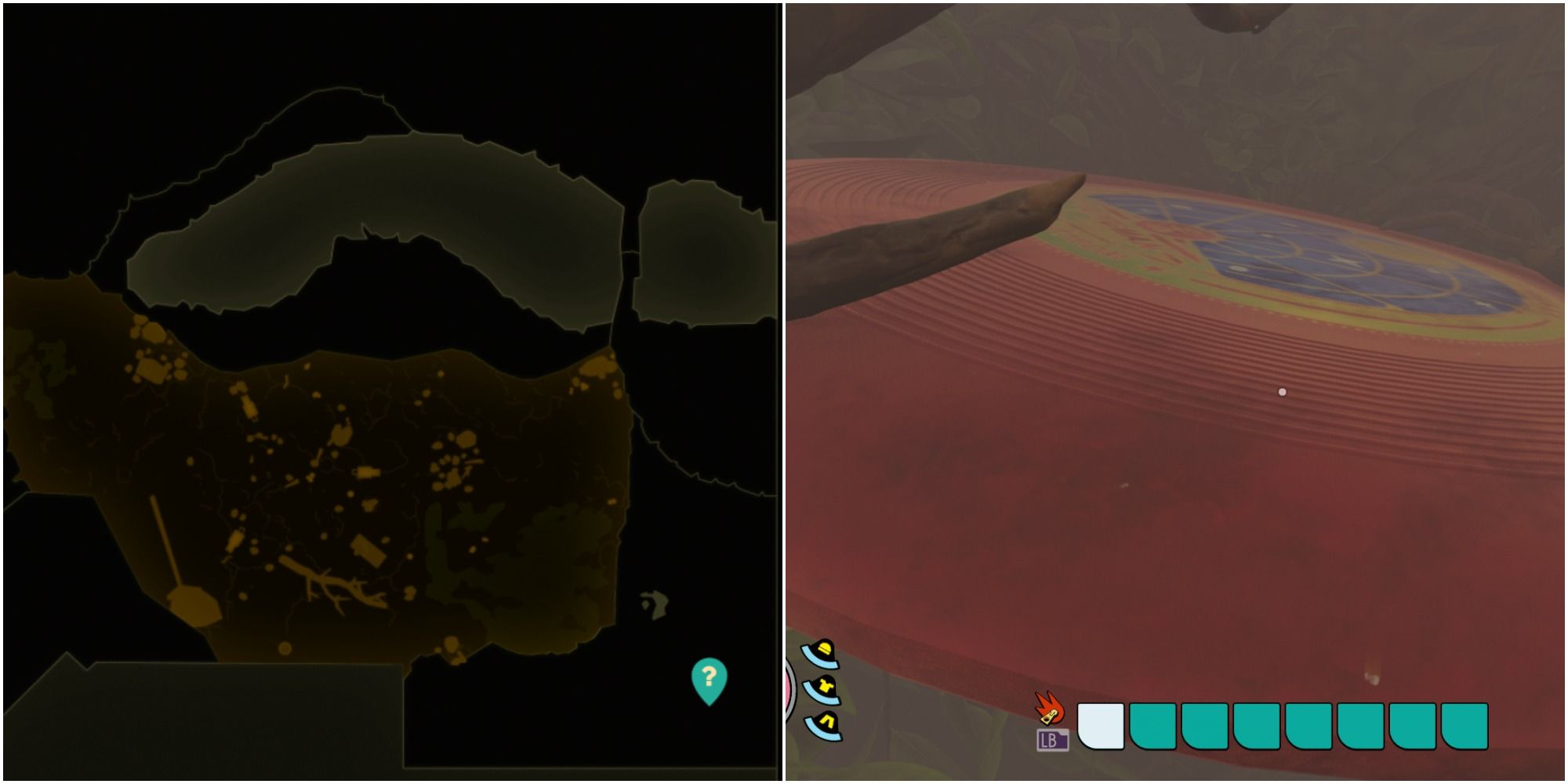 grounded map and frisbee location