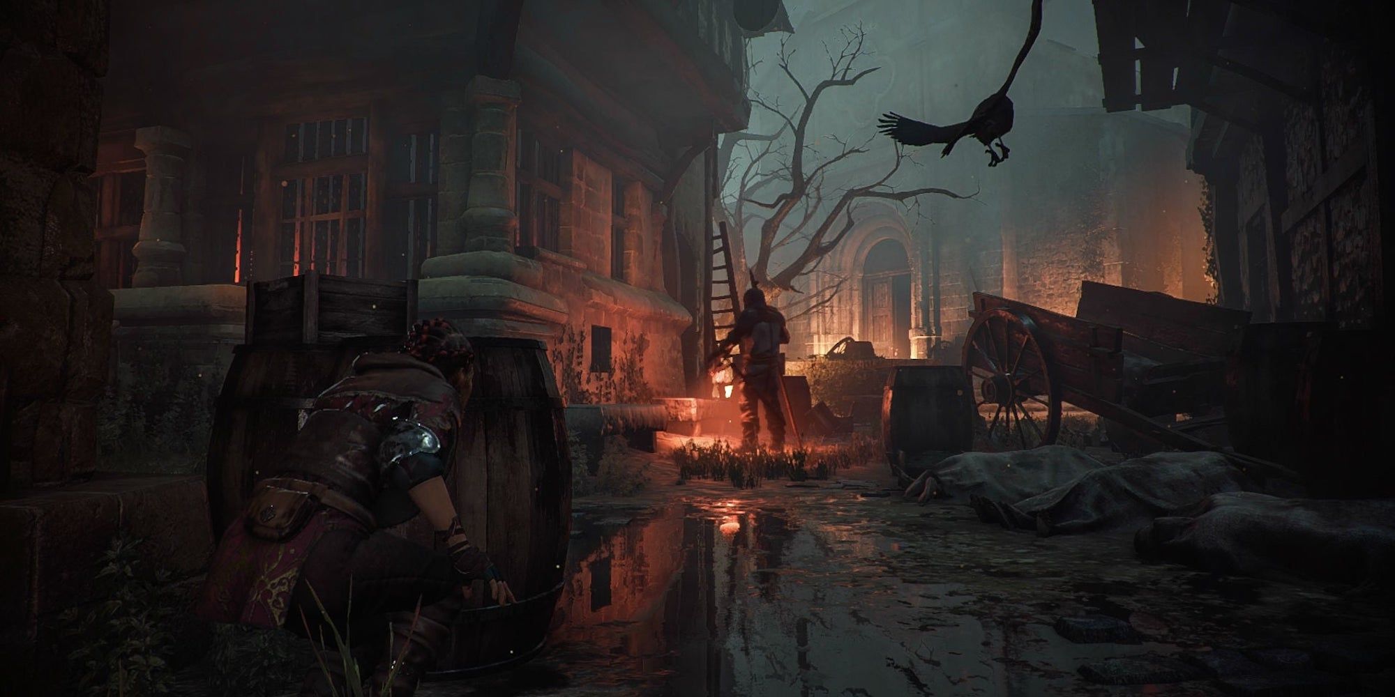 plague tale hiding from guard