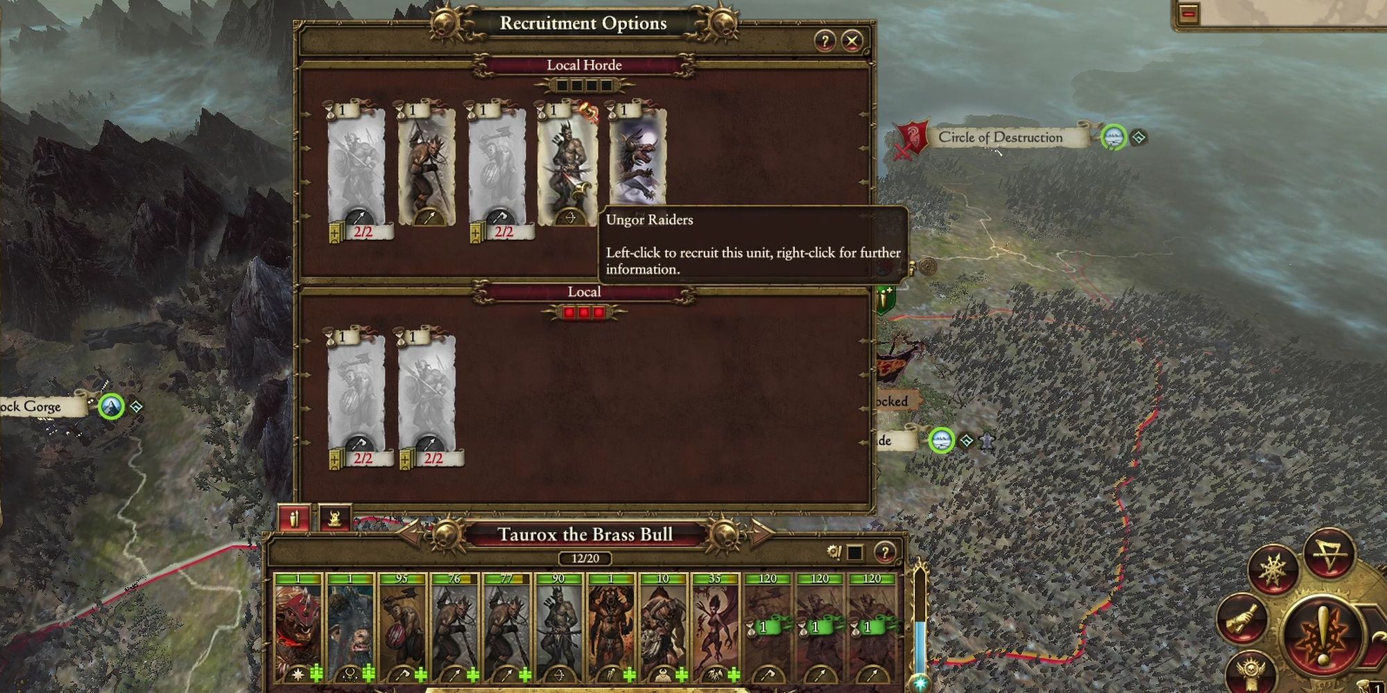 Total War: Warhammer 2 New Beastmen Recruitment Screen