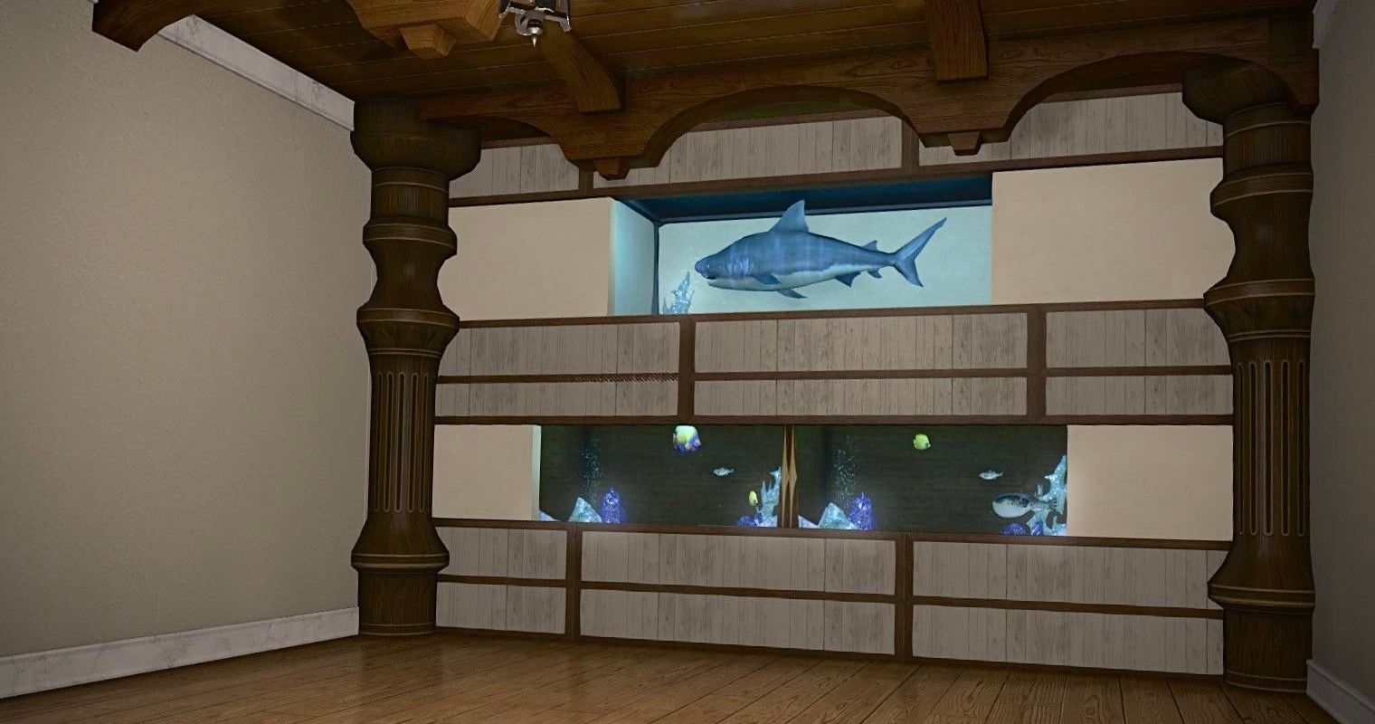 An aquarium wall. 
